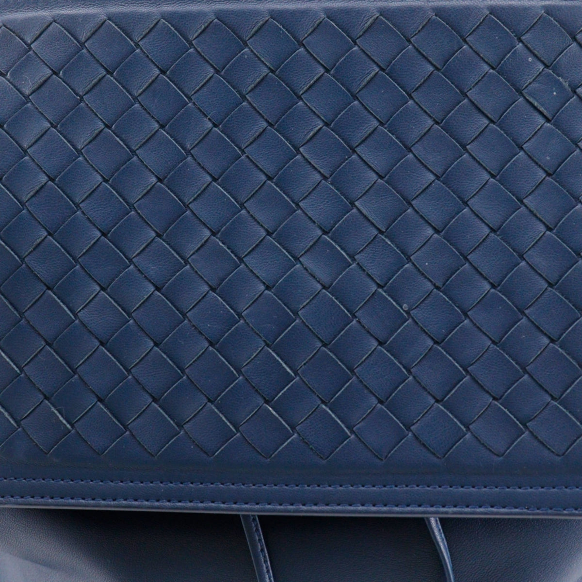 Bottega Veneta Intrecciato Blue Leather Backpack (Pre-Owned)