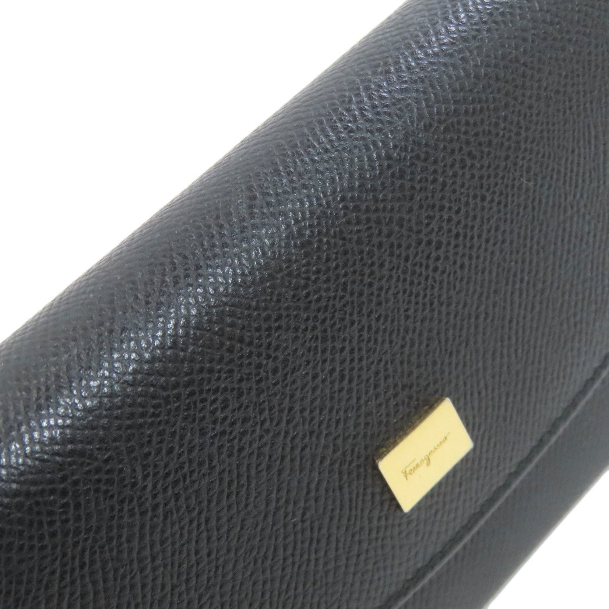 Salvatore Ferragamo Black Leather Long Wallet (Bi-Fold) (Pre-Owned)