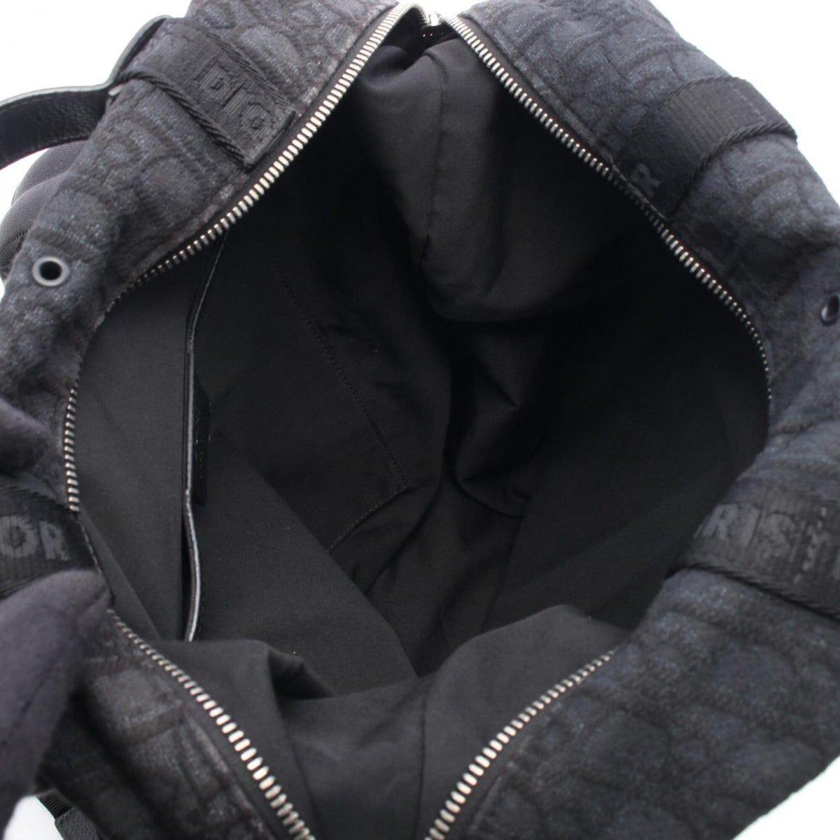 Christian Dior Black Canvas Leather Backpack Handbag (Pre-Owned)