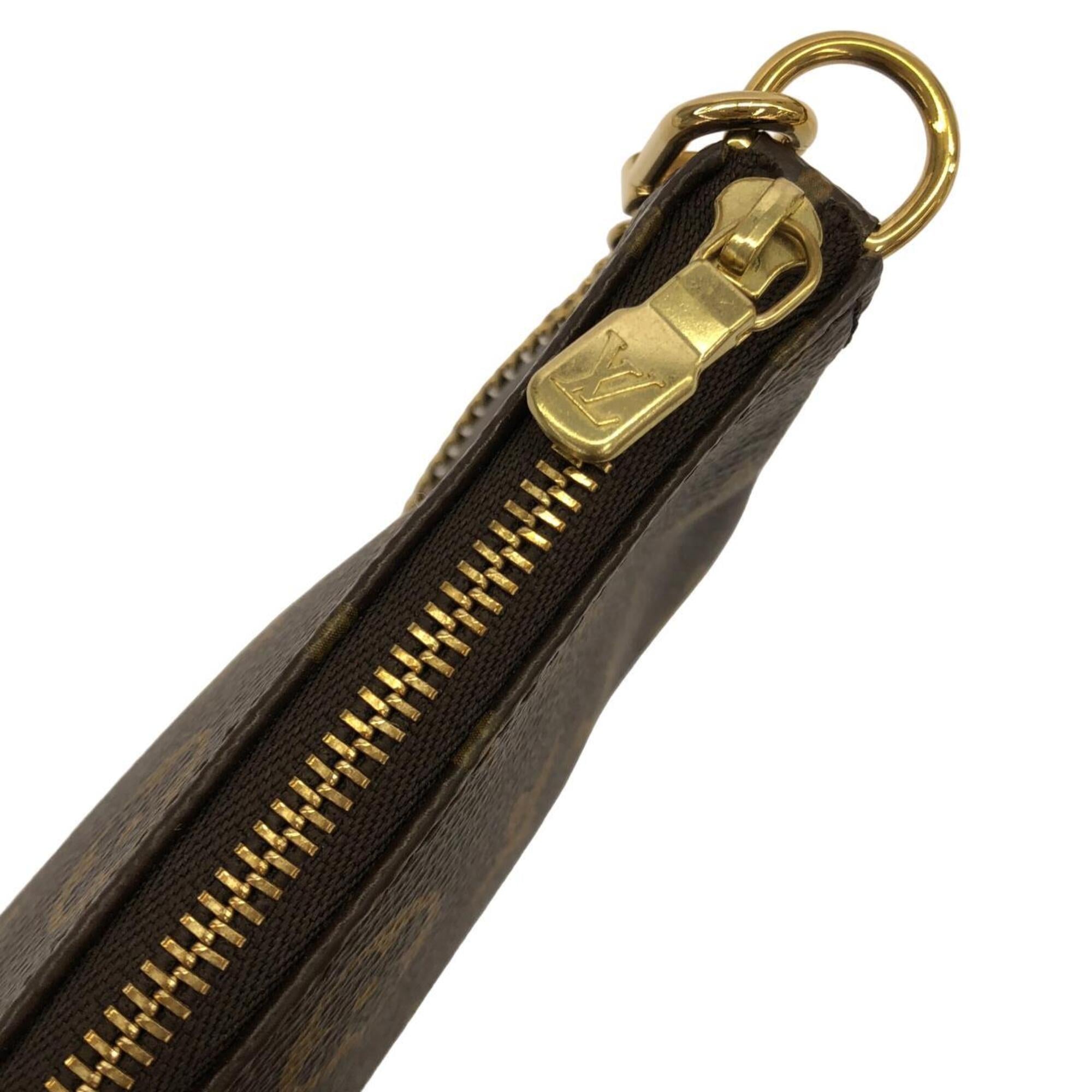 Louis Vuitton Marron Coated Canvas Pochette Pouch (Pre-Owned)