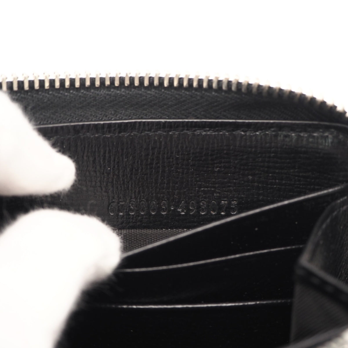 Gucci Gg Supreme Black Gray Coated Canvas Leather Long Wallet (Bi-Fold) (Pre-Owned)