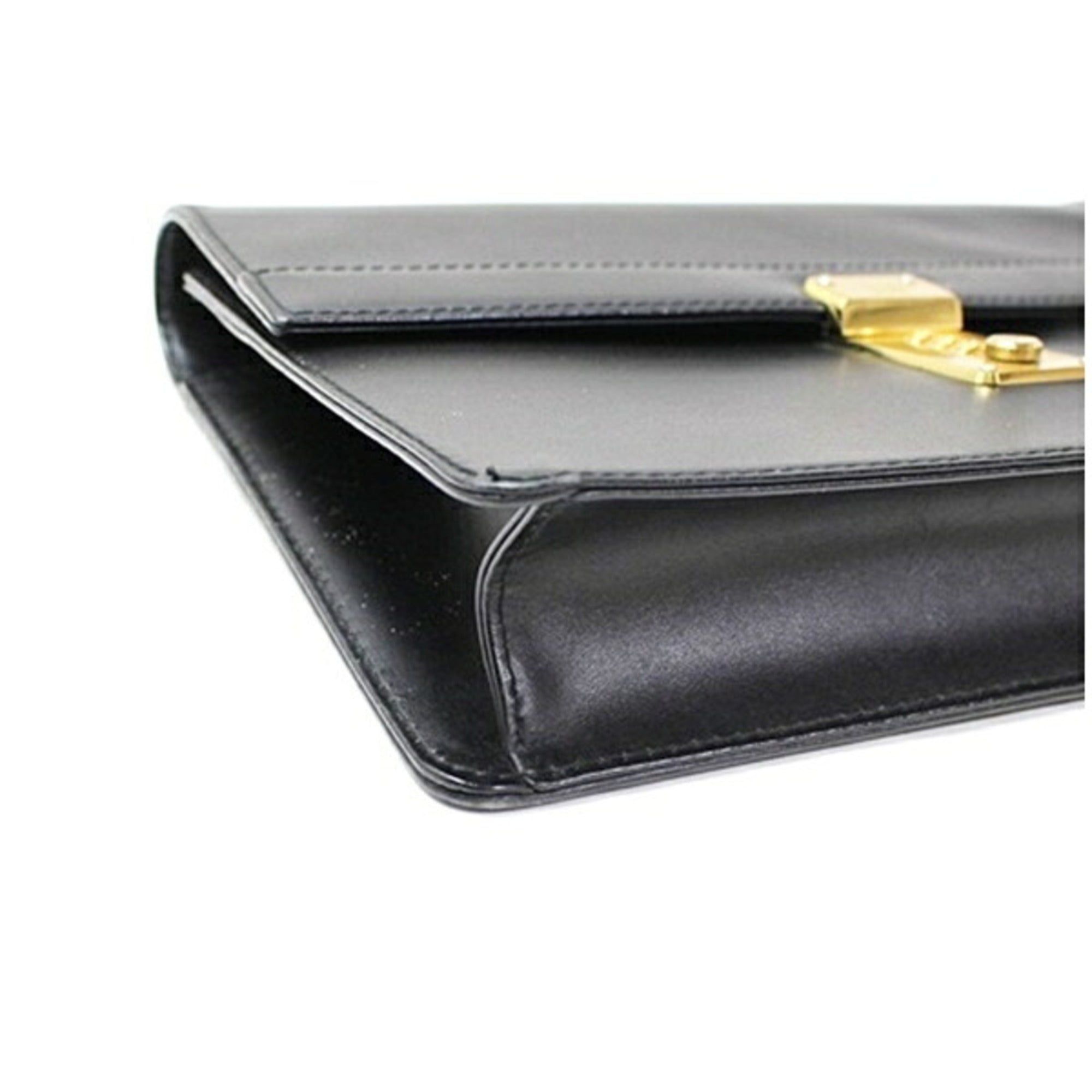 Dunhill Beige Black Leather Clutch Bag (Pre-Owned)