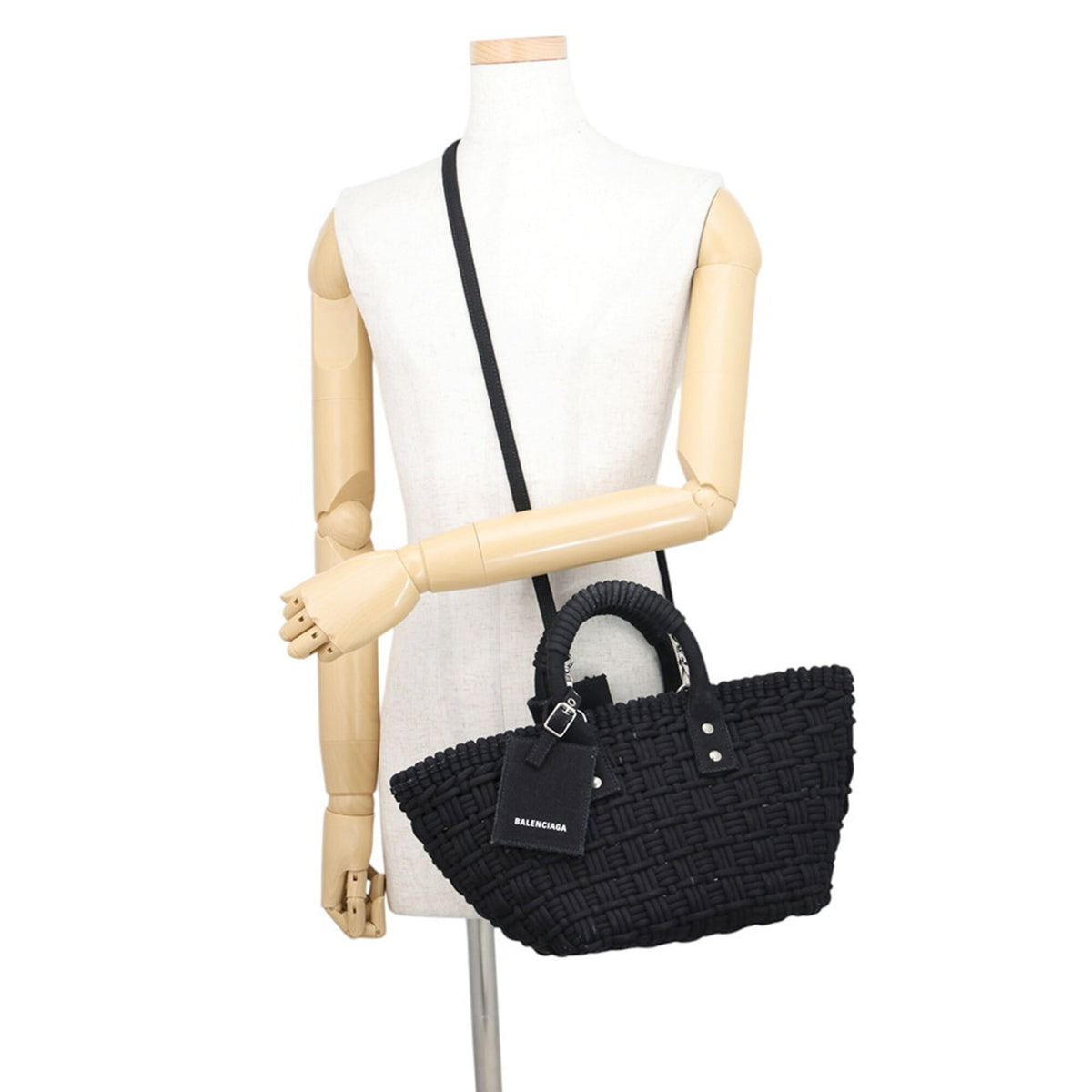 Balenciaga Black Canvas Basket Handbag (Pre-Owned)
