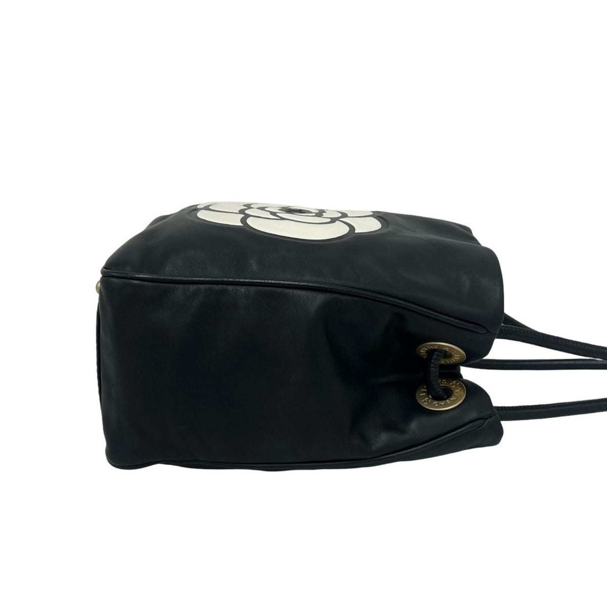 Chanel Black Leather Handbag Shoulder Bag Tote Bag (Pre-Owned)