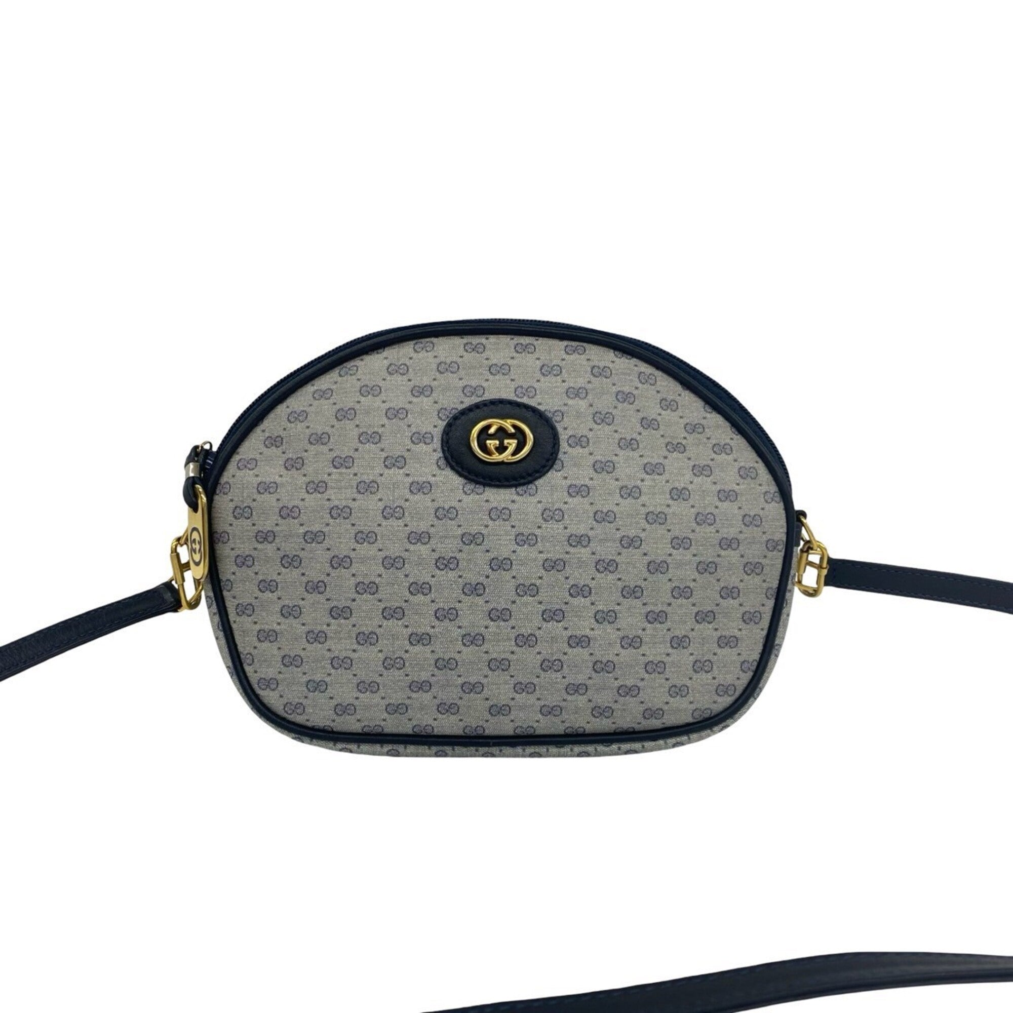 Gucci Navy Leather Pvc Pochette Shoulder Bag (Pre-Owned)