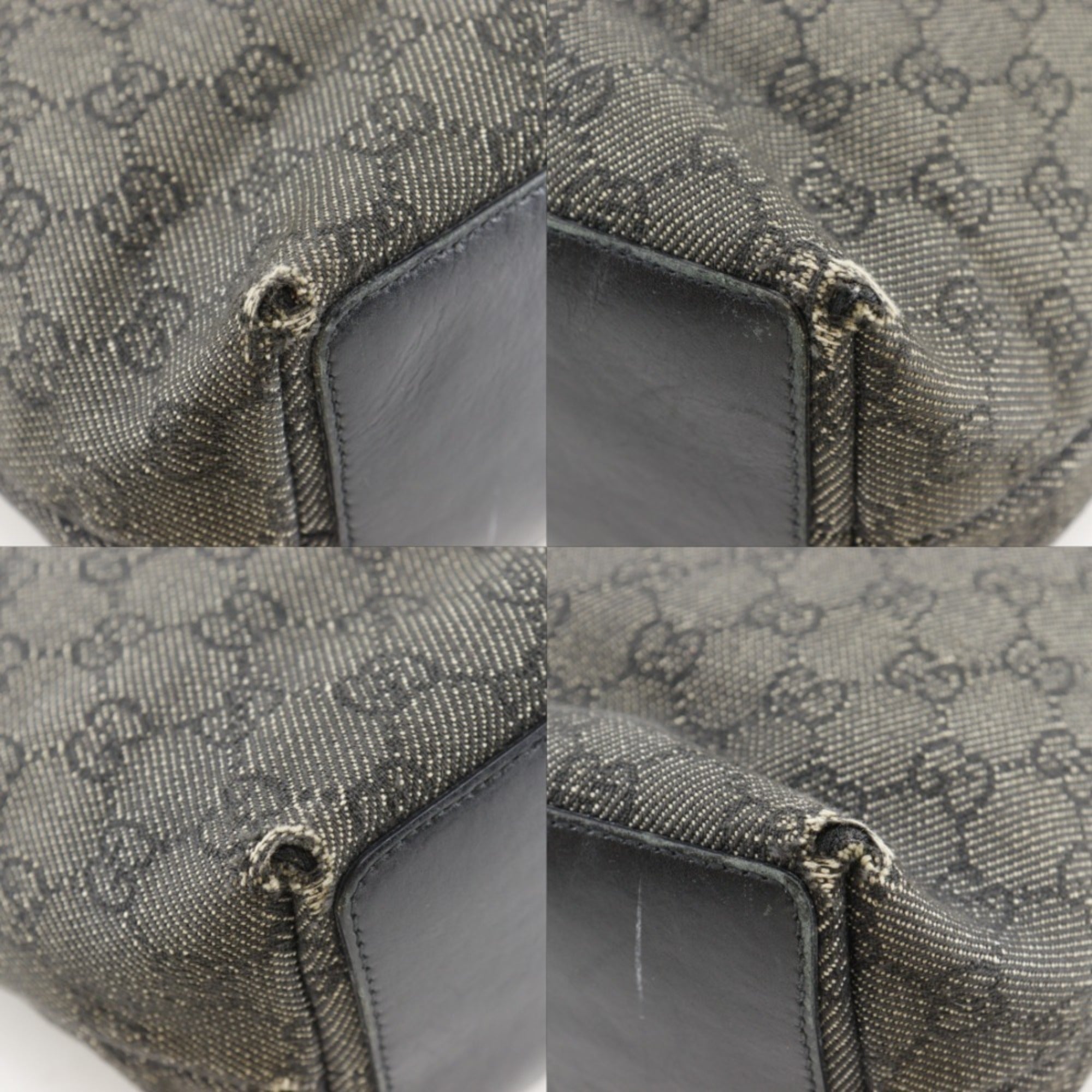 Gucci Black Denim Handbag Tote Bag (Pre-Owned)
