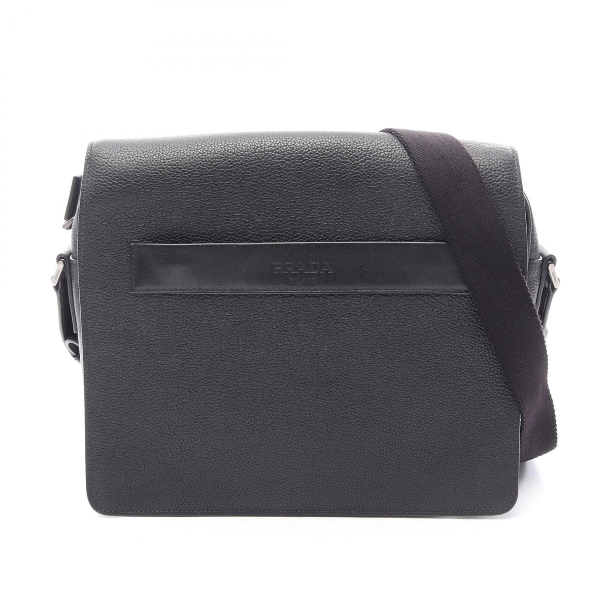 Prada Black Leather Handbag Shoulder Bag (Pre-Owned)