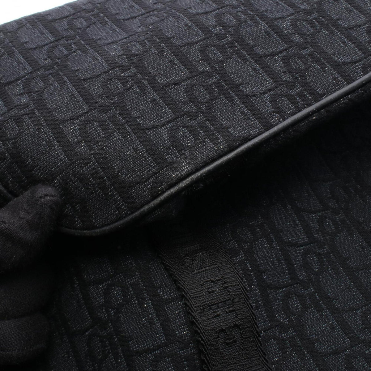 Christian Dior Black Canvas Leather Backpack Handbag (Pre-Owned)