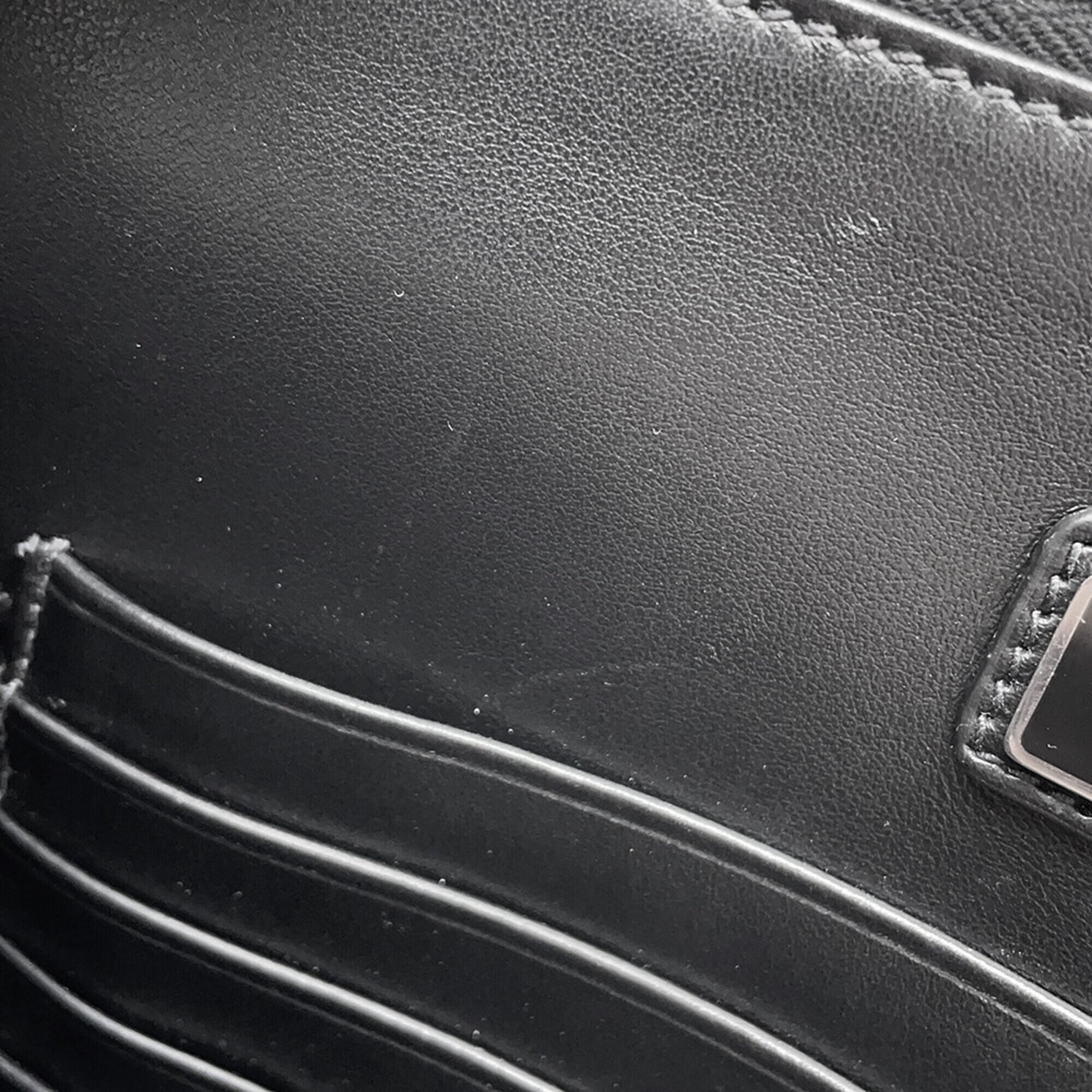 Prada Saffiano Black Leather Clutch Bag Document Case (Pre-Owned)