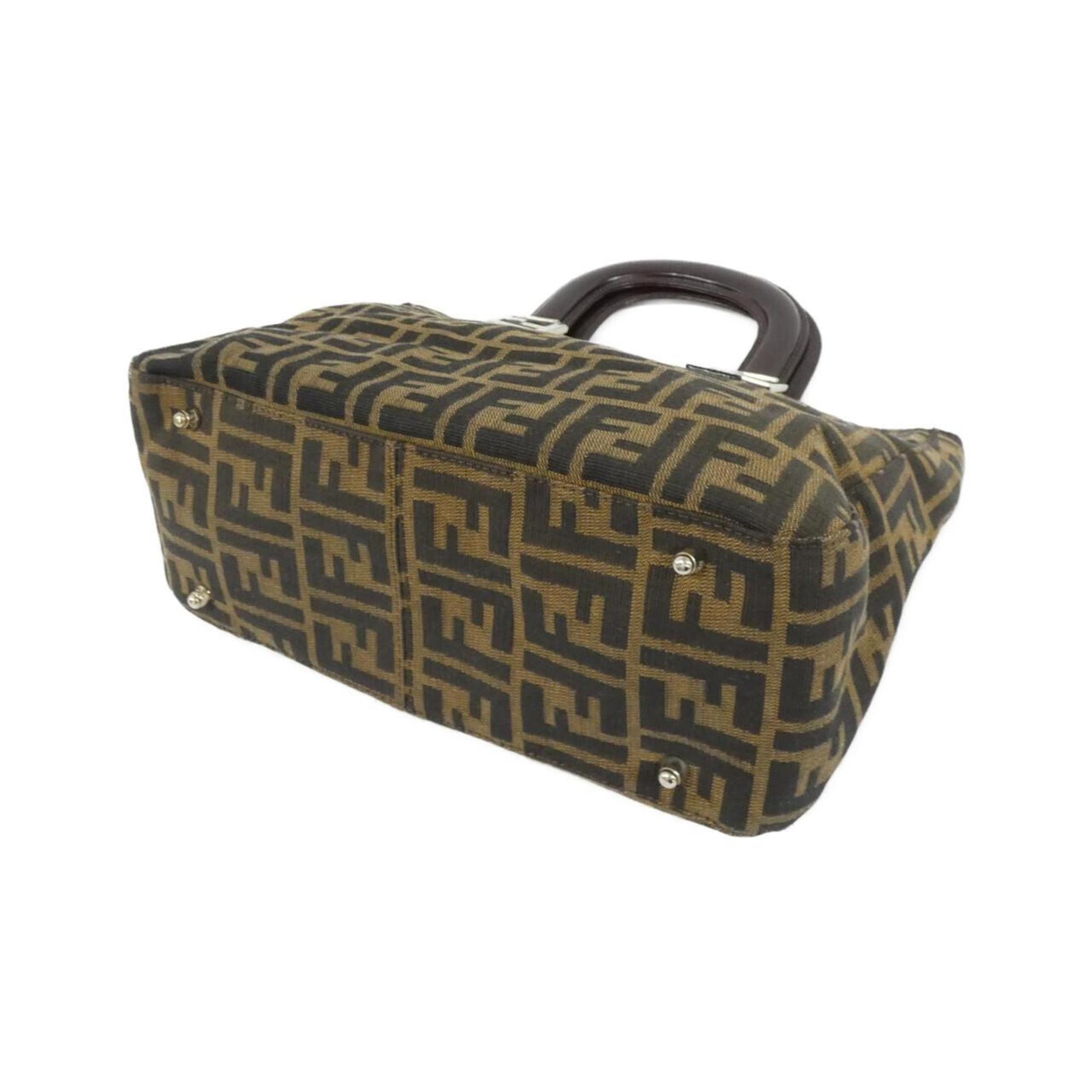 Fendi Silver Canvas Handbag (Pre-Owned)