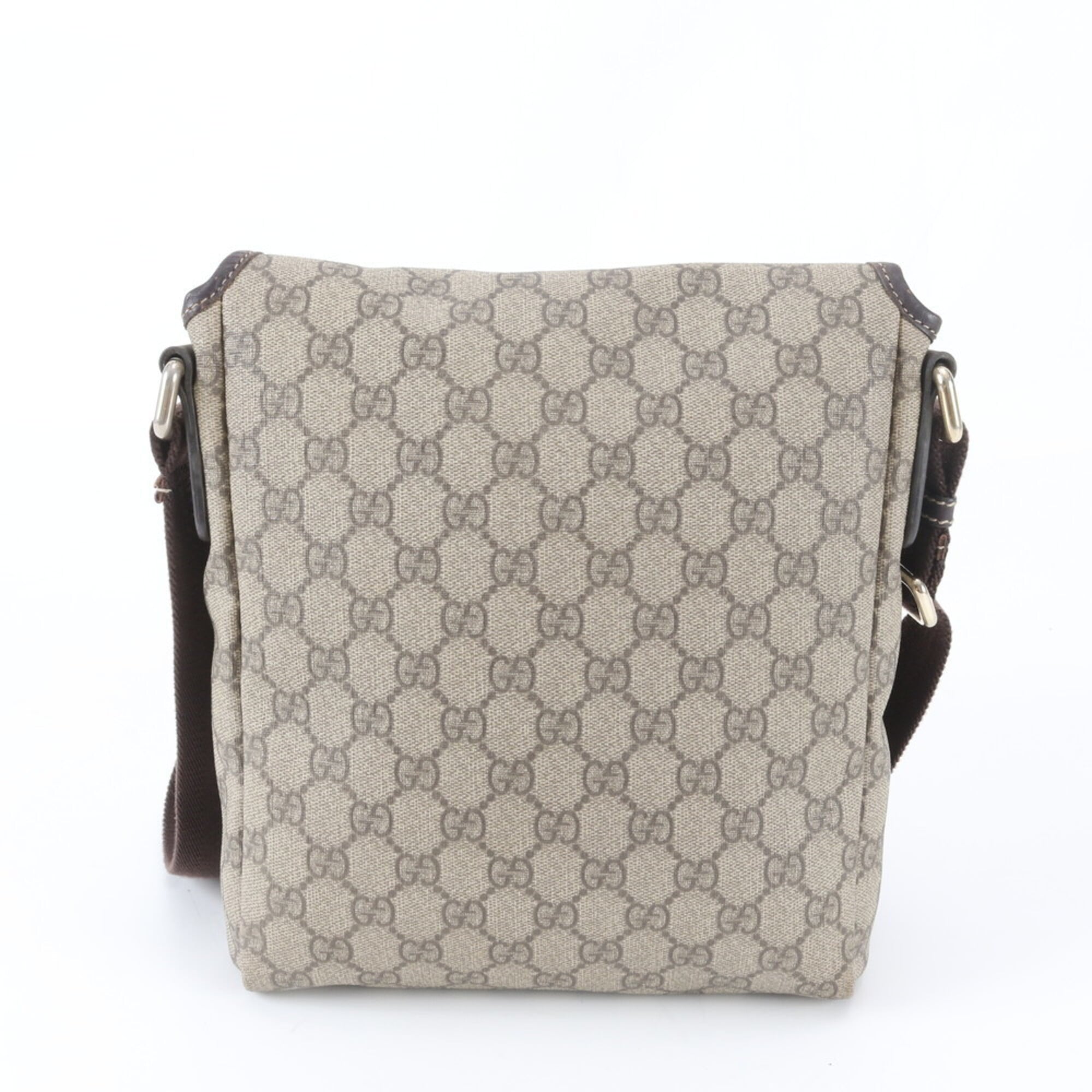 Gucci Beige Gg Supreme Leather Messenger Bag Shoulder Bag (Pre-Owned)