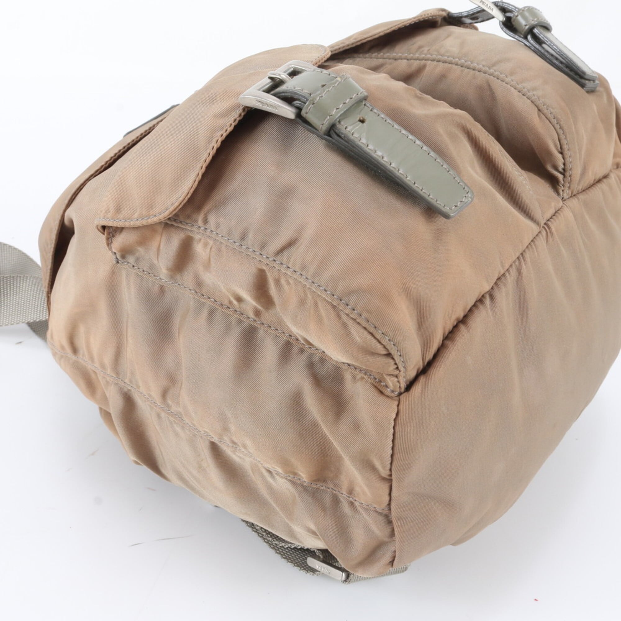 Prada Beige Nylon Leather Handbag (Pre-Owned)