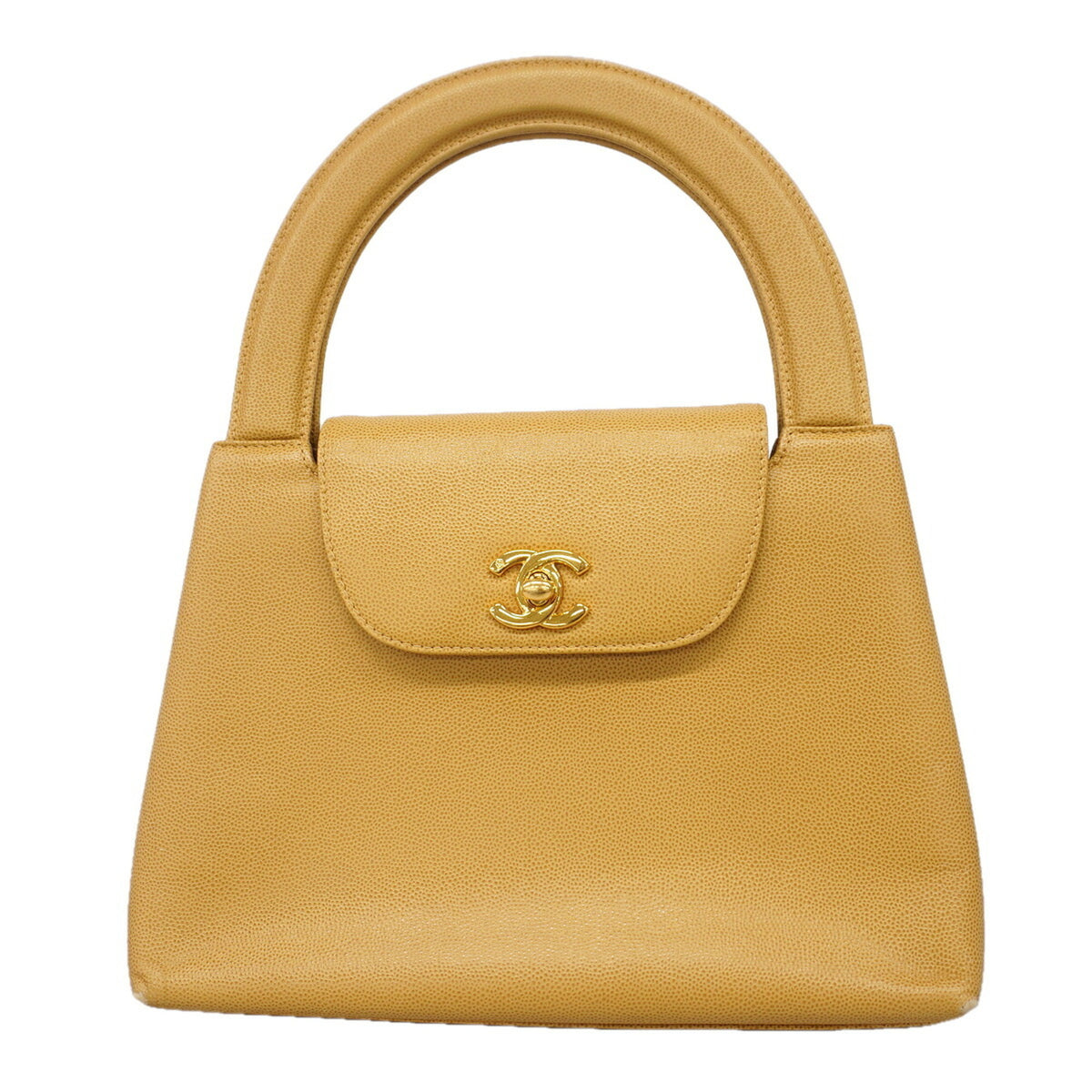 Chanel Beige Grained Calfskin Handbag (Pre-Owned)