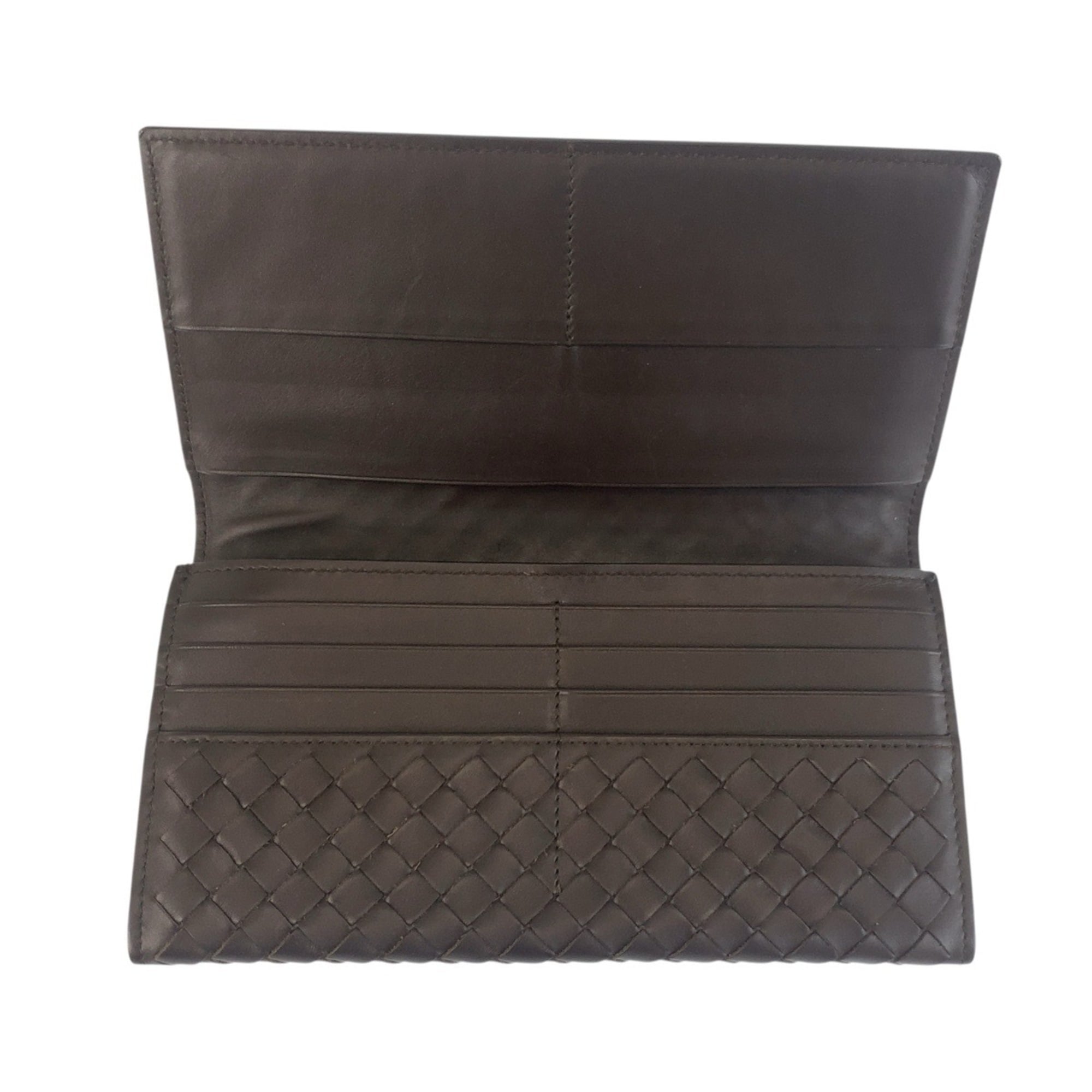 Bottega Veneta Brown Leather Long Wallet (Bi-Fold) (Pre-Owned)