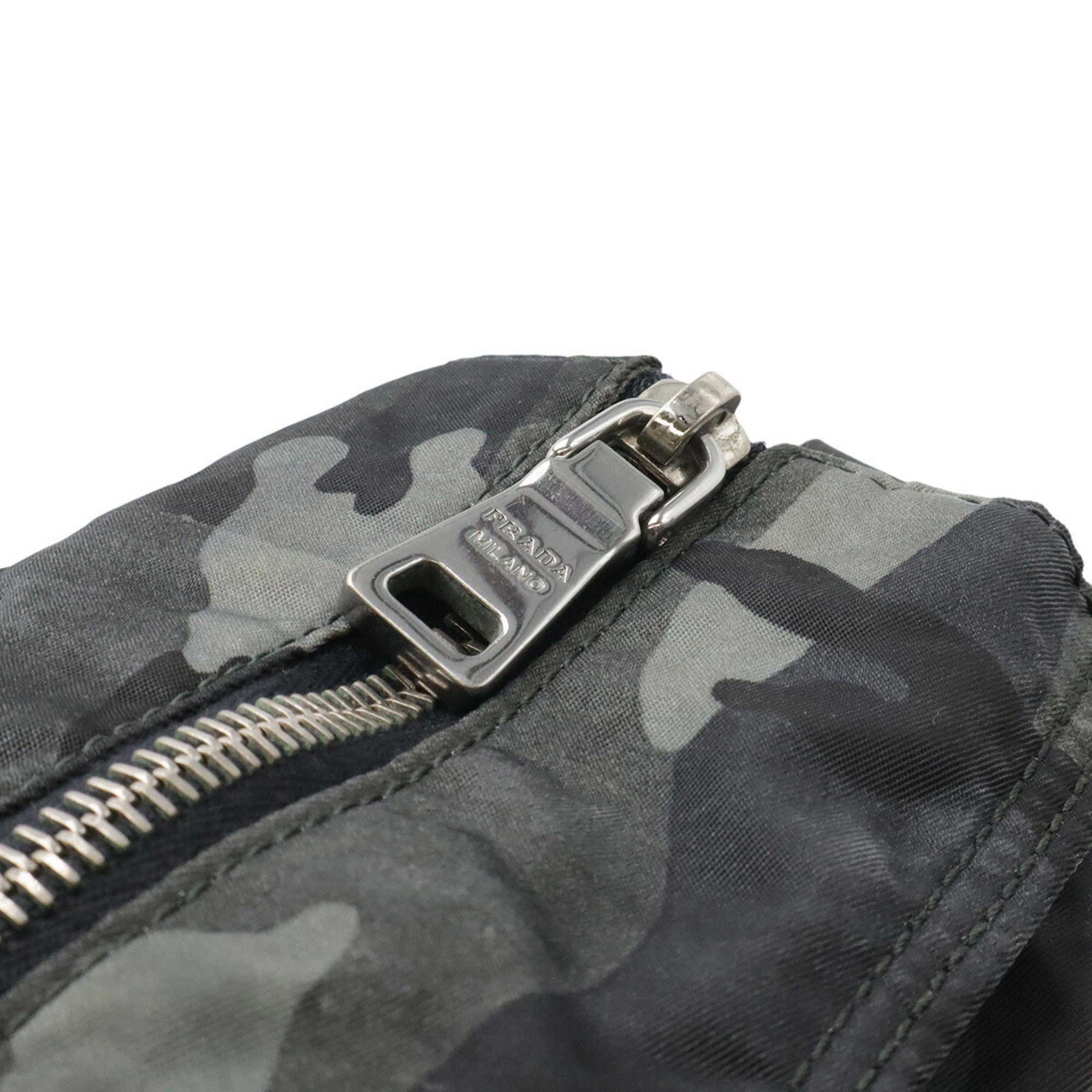 Prada Black Camouflage Green Multi-Color Nylon Shoulder Bag Tote Bag (Pre-Owned)