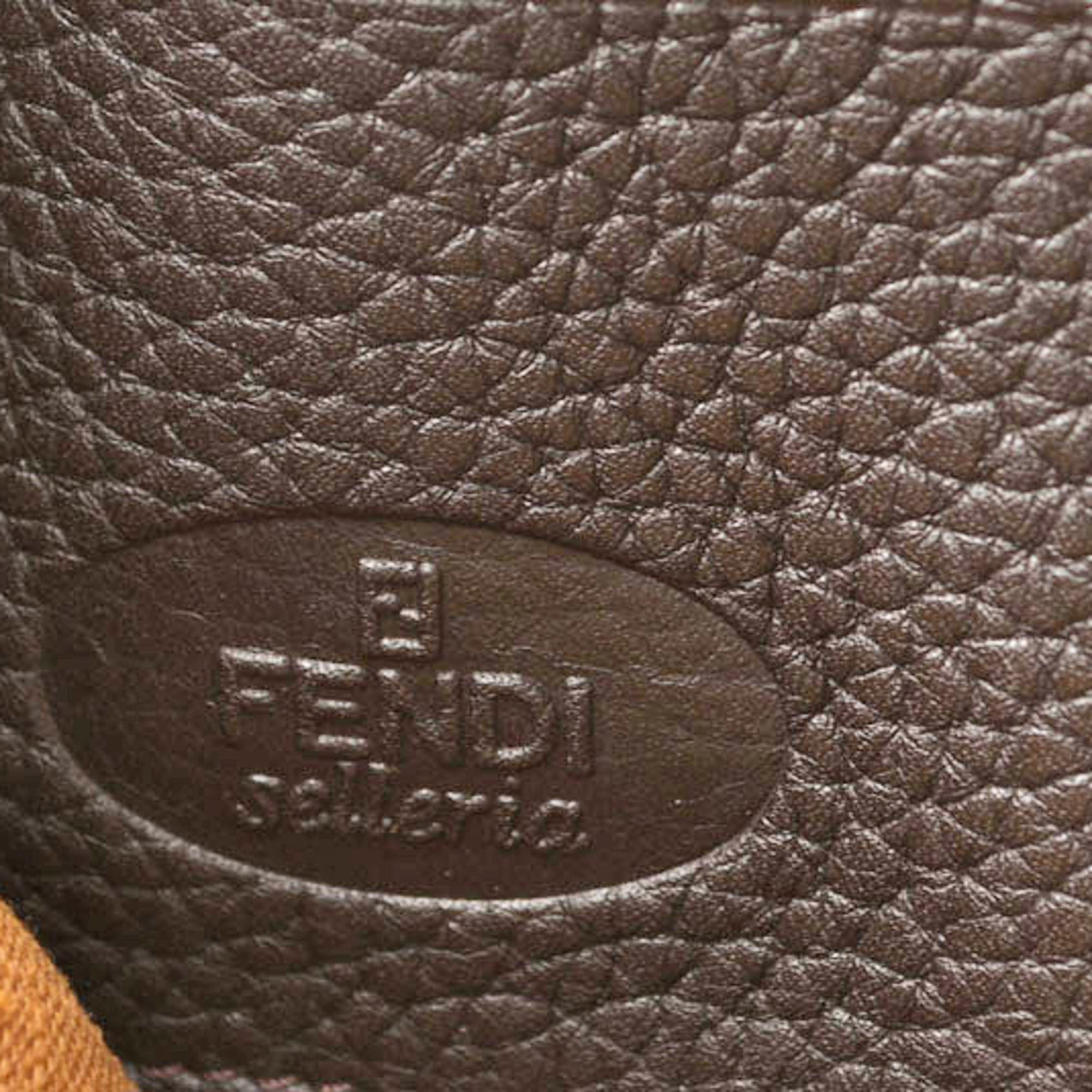 Fendi Dark Brown Leather Coin Purse/Coin Case (Pre-Owned)