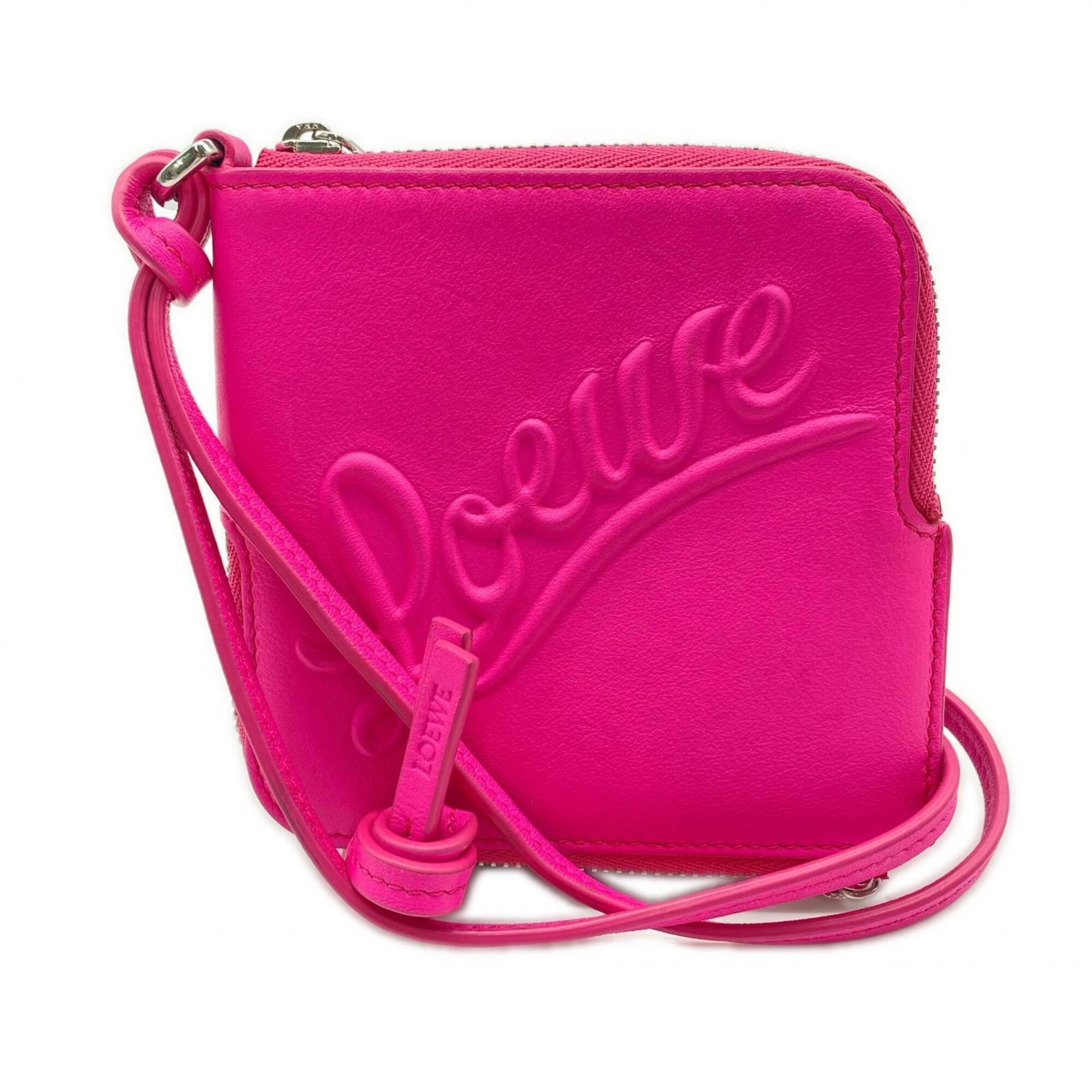 Loewe Pink Leather Coin Purse/Coin Case (Pre-Owned)