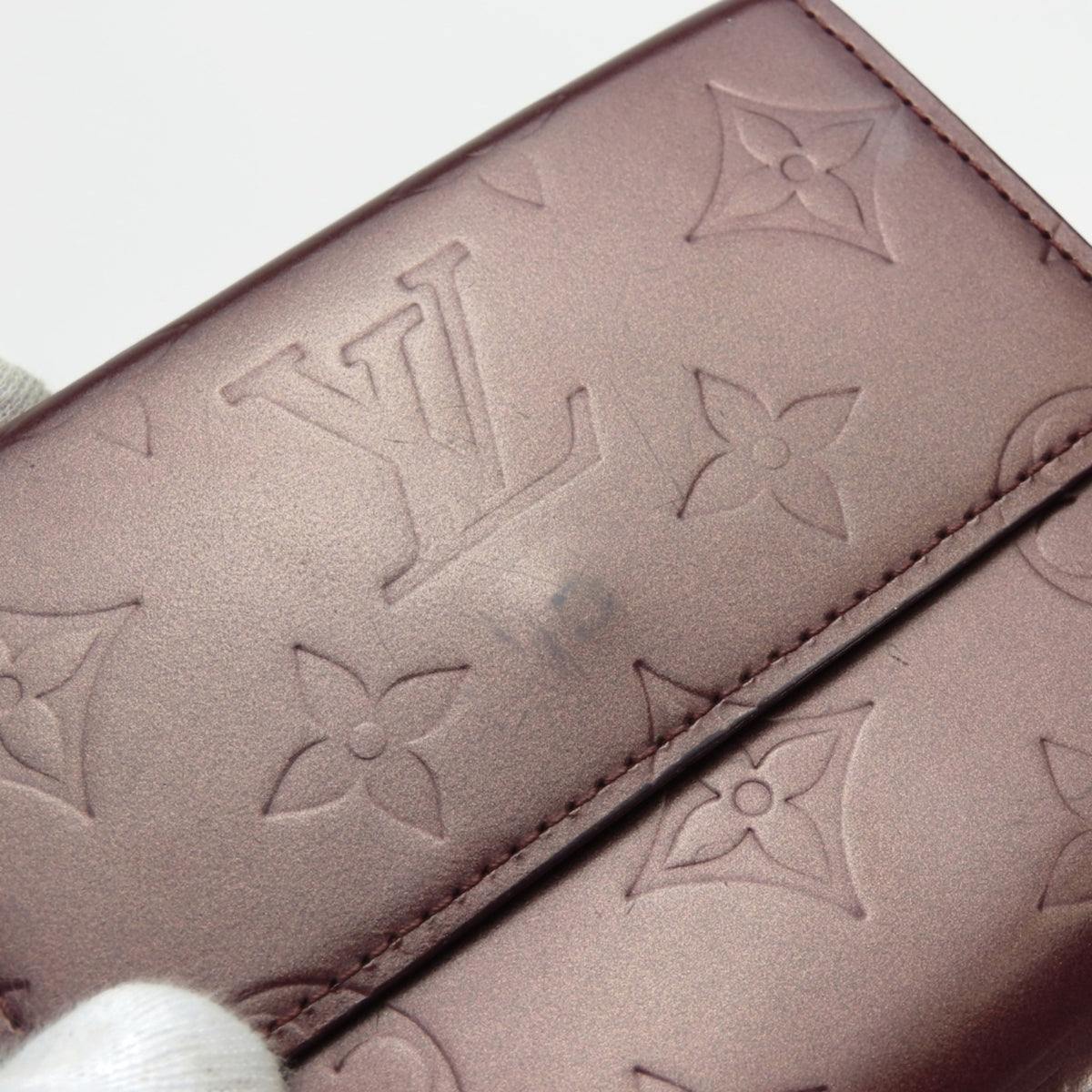 Louis Vuitton Bordeaux Violet Monogram Mat Wallet (Tri-Fold) (Pre-Owned)