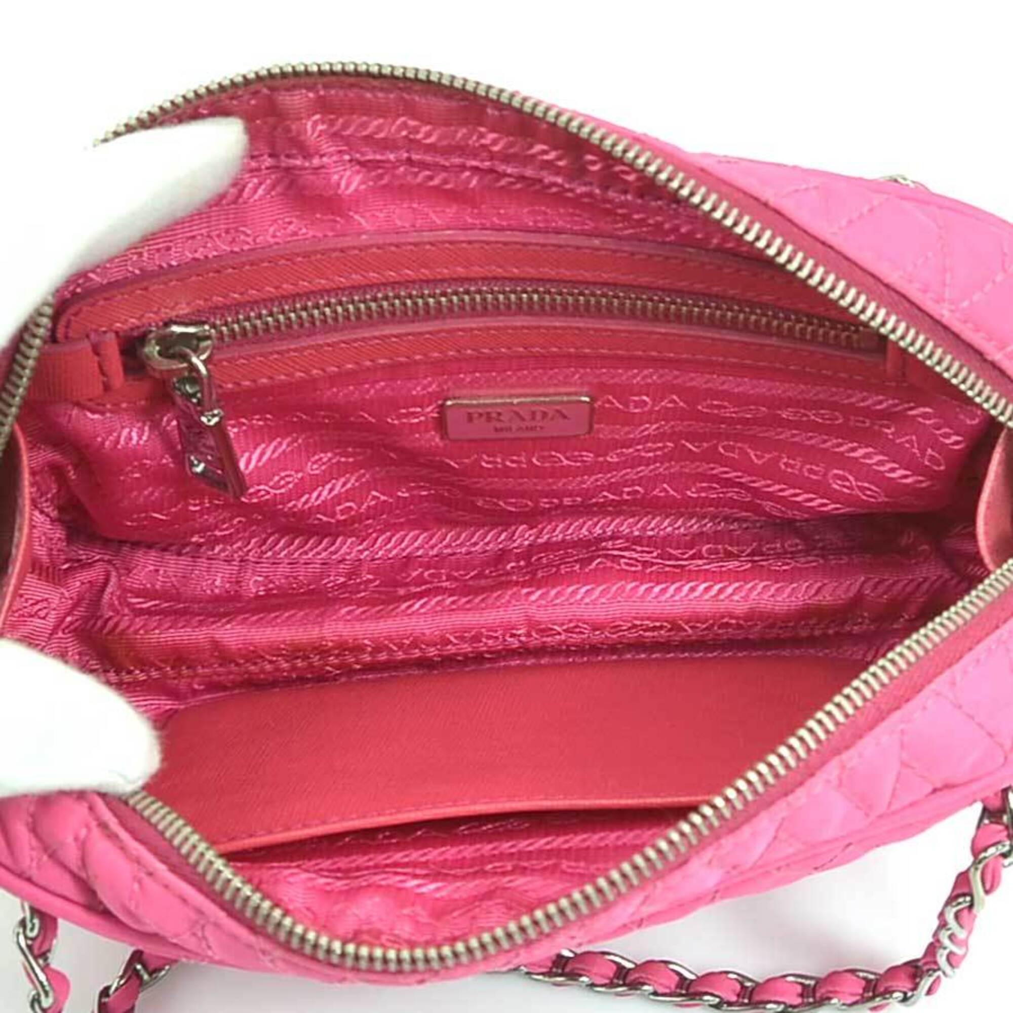Prada Pink Nylon Handbag Shoulder Bag (Pre-Owned)