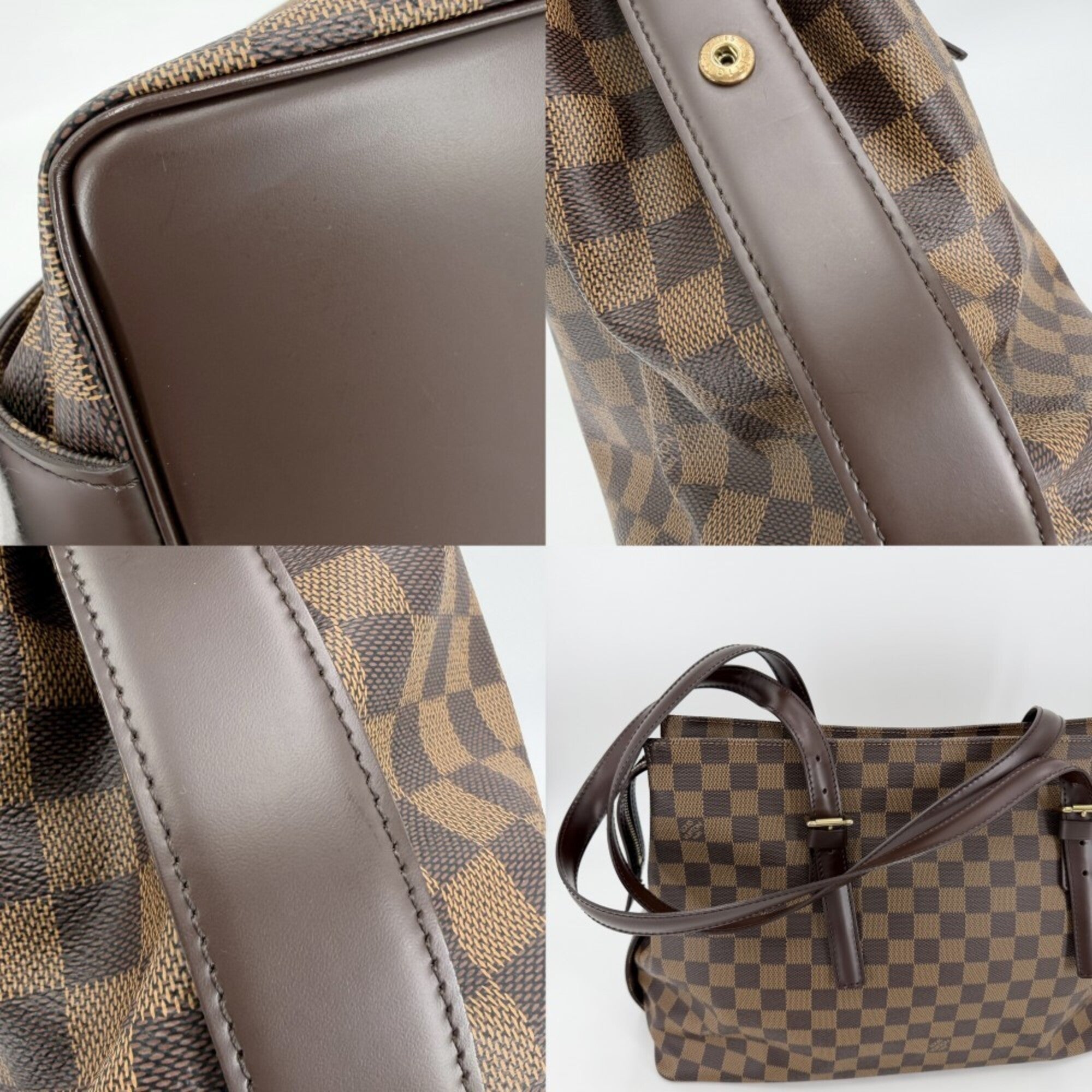 Louis Vuitton Brown Damier Canvas Handbag Tote Bag (Pre-Owned)