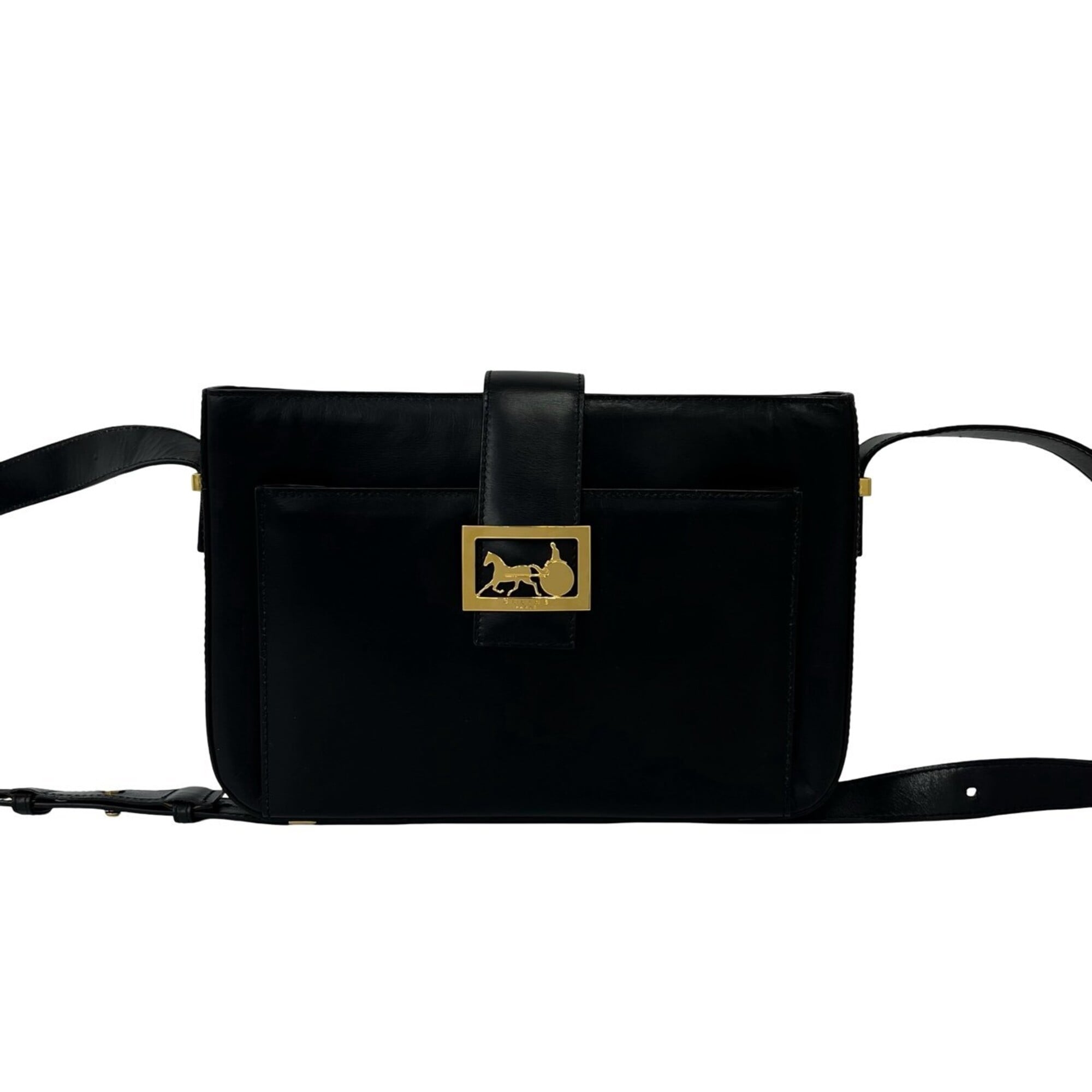 Celine Black Leather Crossbody Bag Pochette Shoulder Bag (Pre-Owned)