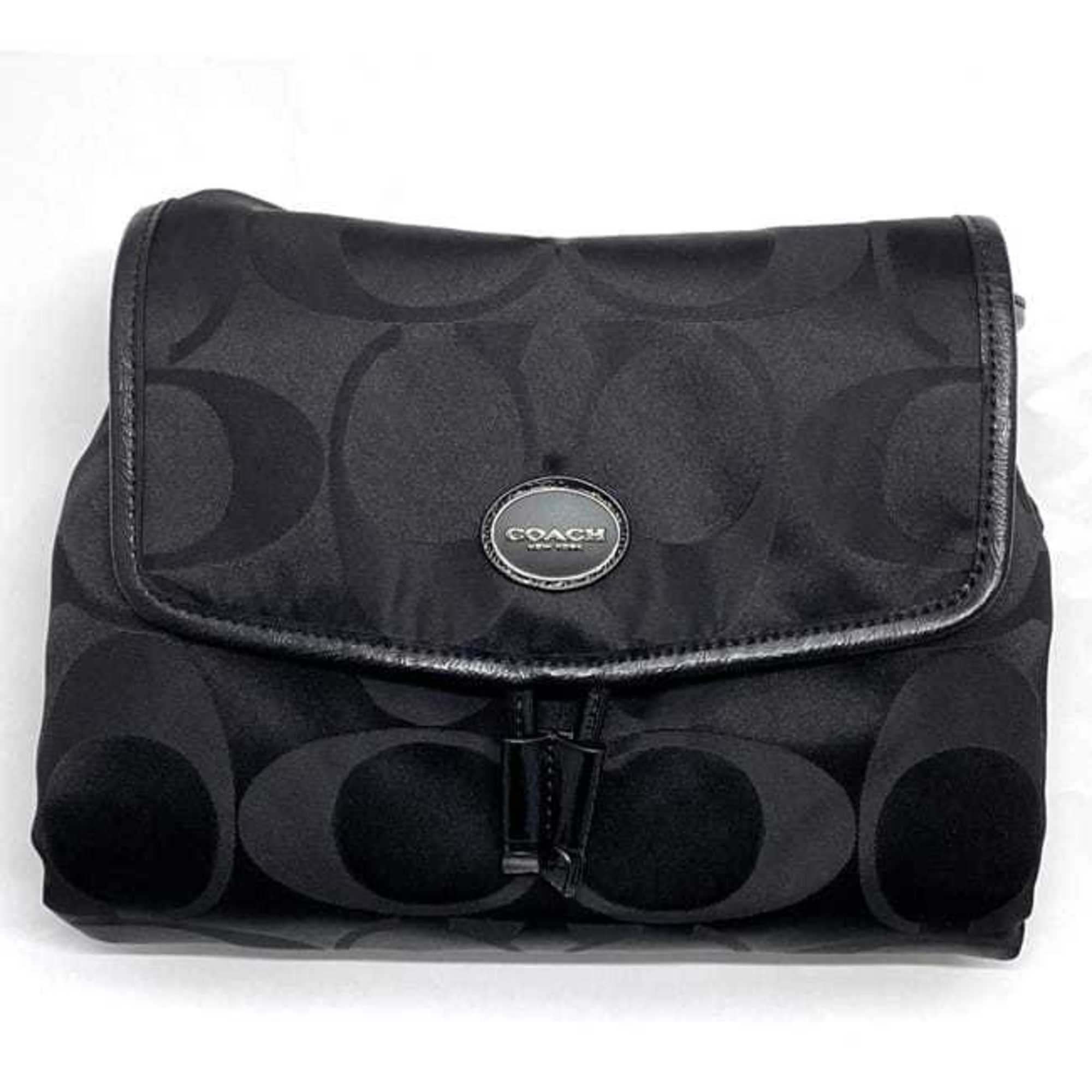 Coach Black Canvas Leather Backpack (Pre-Owned)
