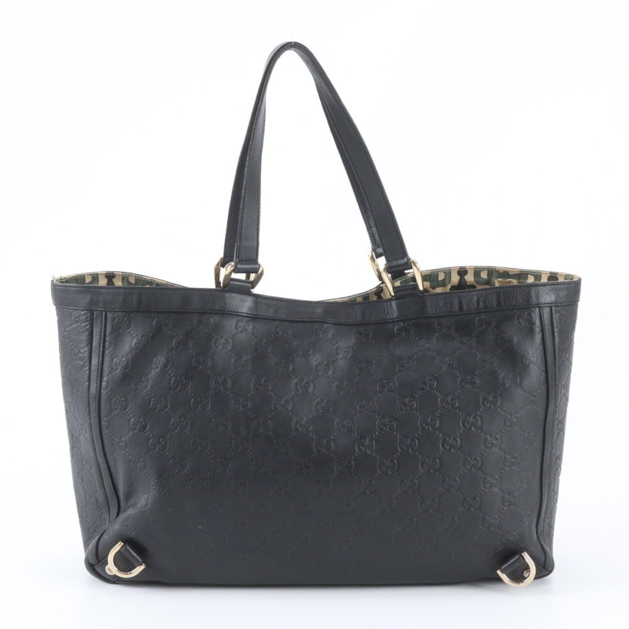 Gucci Abbey Black Leather Handbag Tote Bag (Pre-Owned)