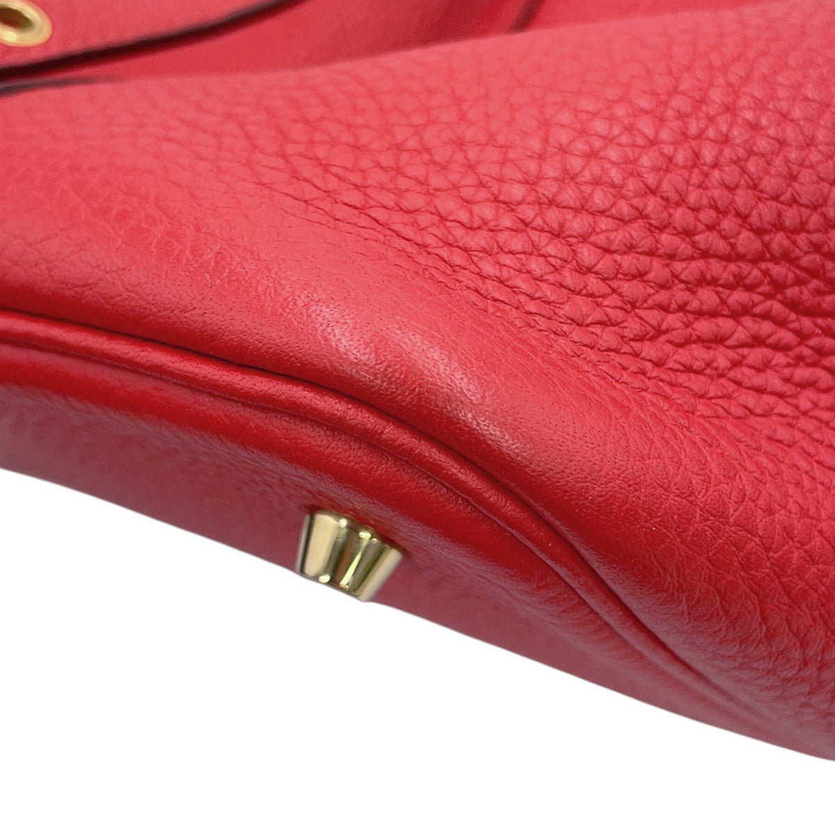 Hermes Picotin Rouge Casaque Taurillon Clemence Leather Handbag Tote Bag (Pre-Owned)