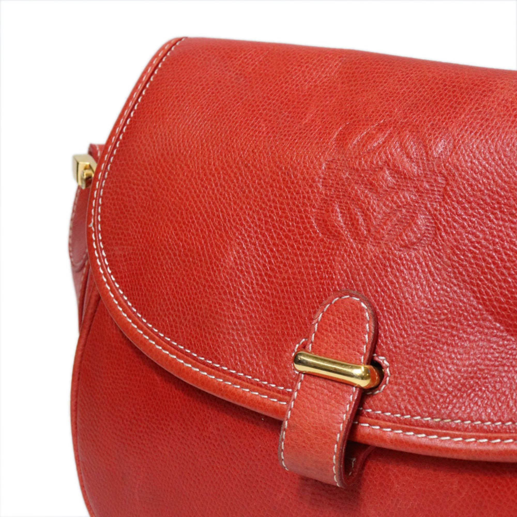 Loewe Red Color Leather Shoulder Bag (Pre-Owned)