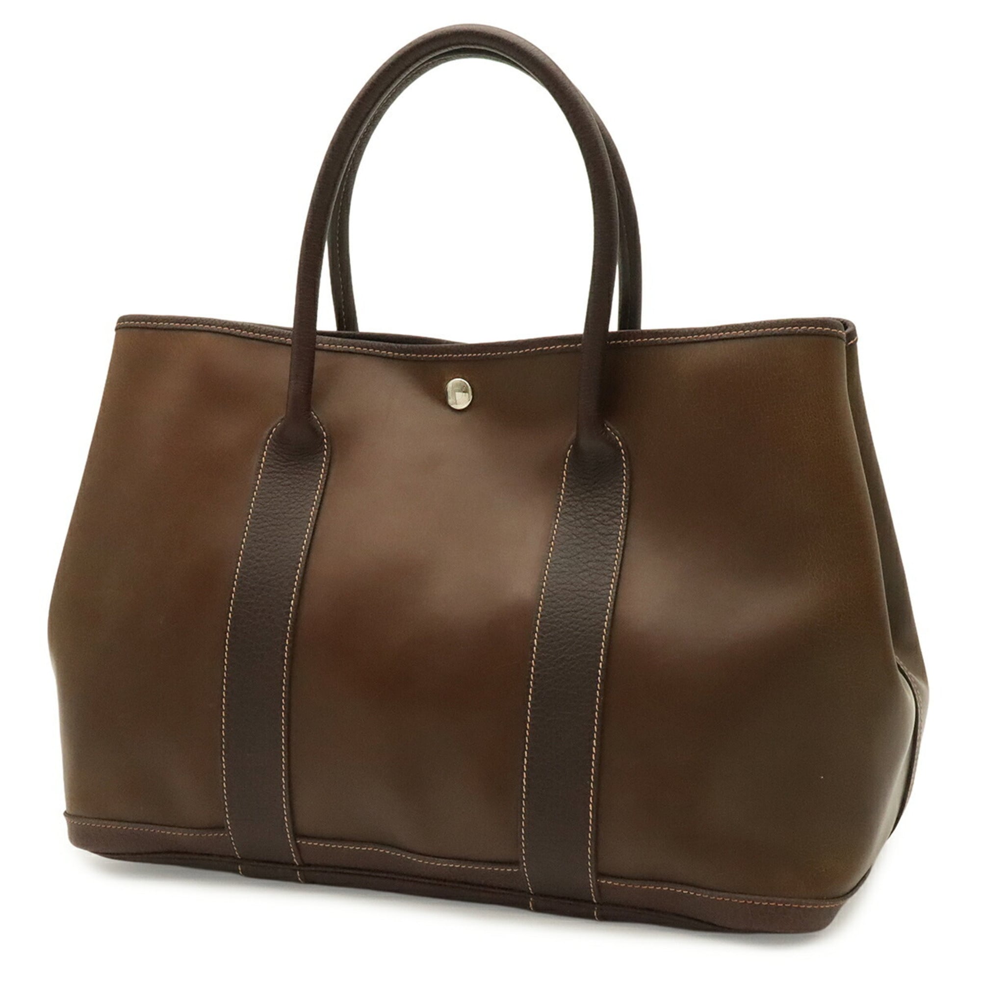 Hermes Garden Khaki Brown Amazonia Leather Handbag Tote Bag (Pre-Owned)