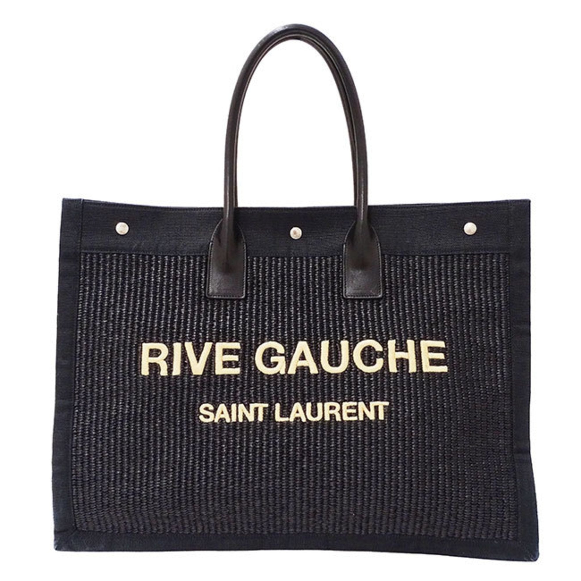 Saint Laurent Black Straw Tote Bag (Pre-Owned)