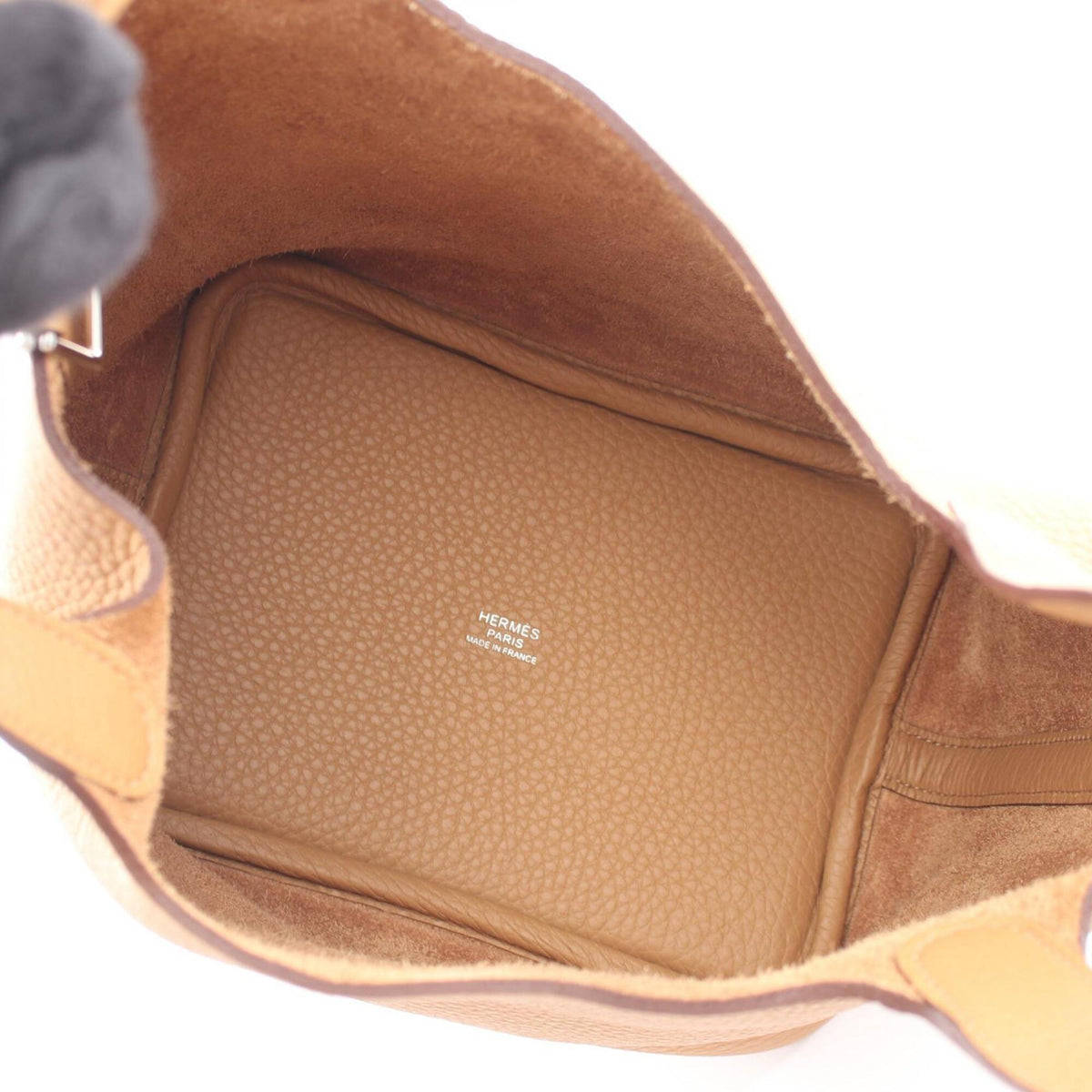 Hermes Beige Taurillon Clemence Leather Handbag (Pre-Owned)