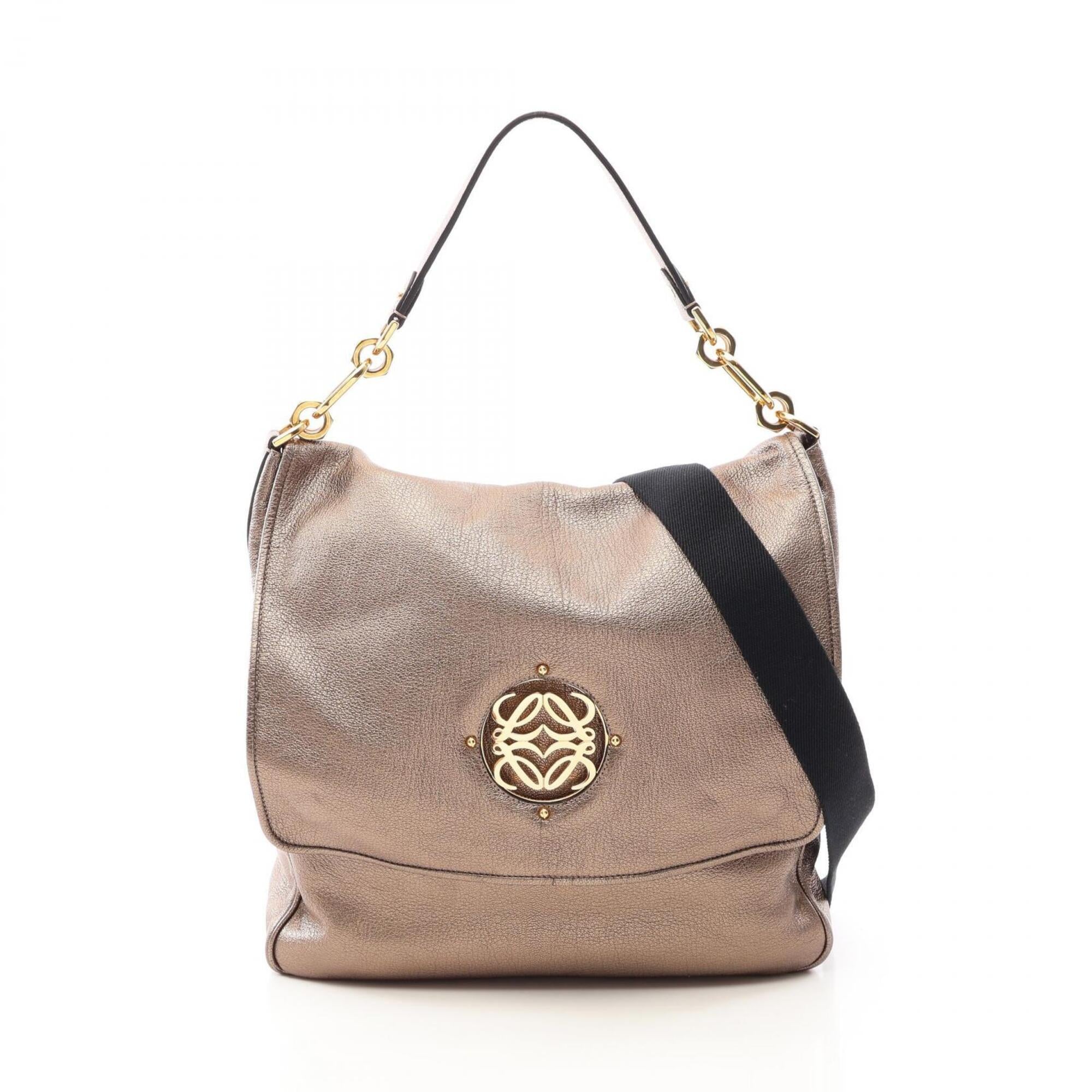 Loewe Gold Metallic Leather Handbag Shoulder Bag (Pre-Owned)