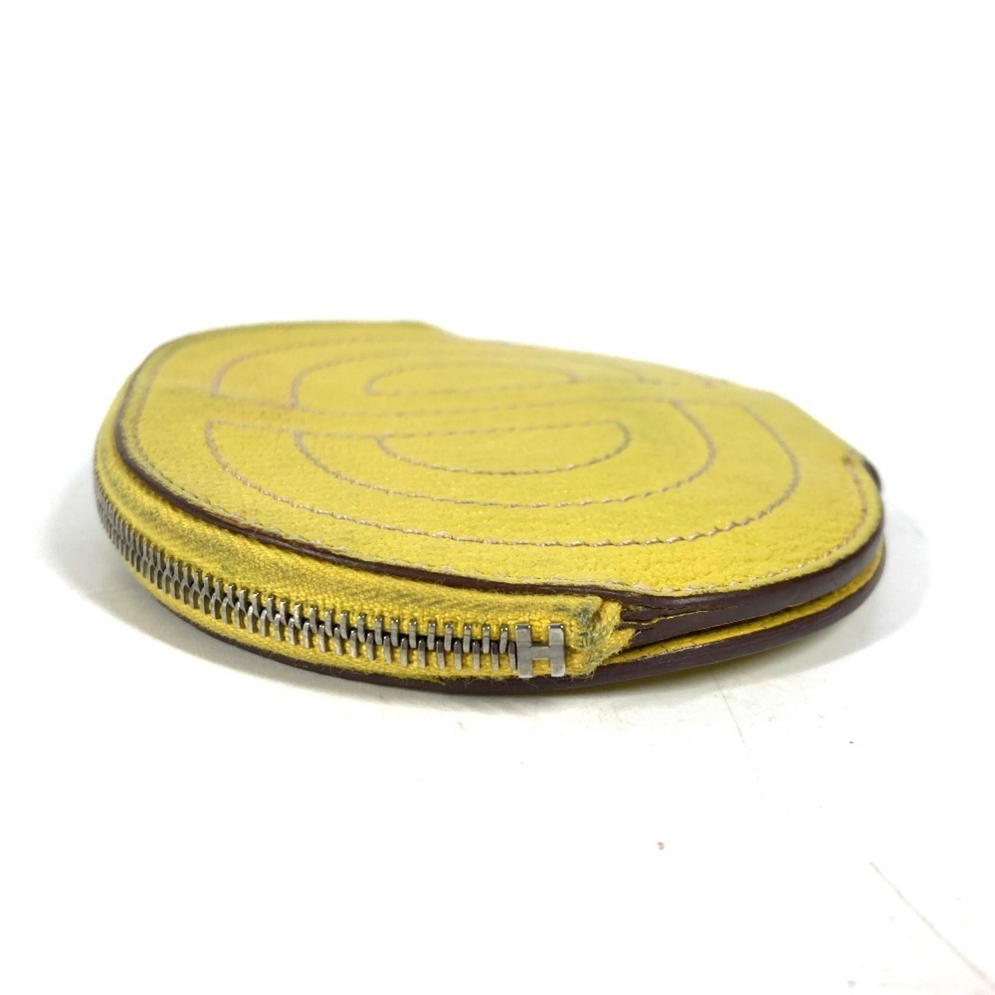 Hermes Yellow Chevre Leather Coin Purse/Coin Case (Pre-Owned)