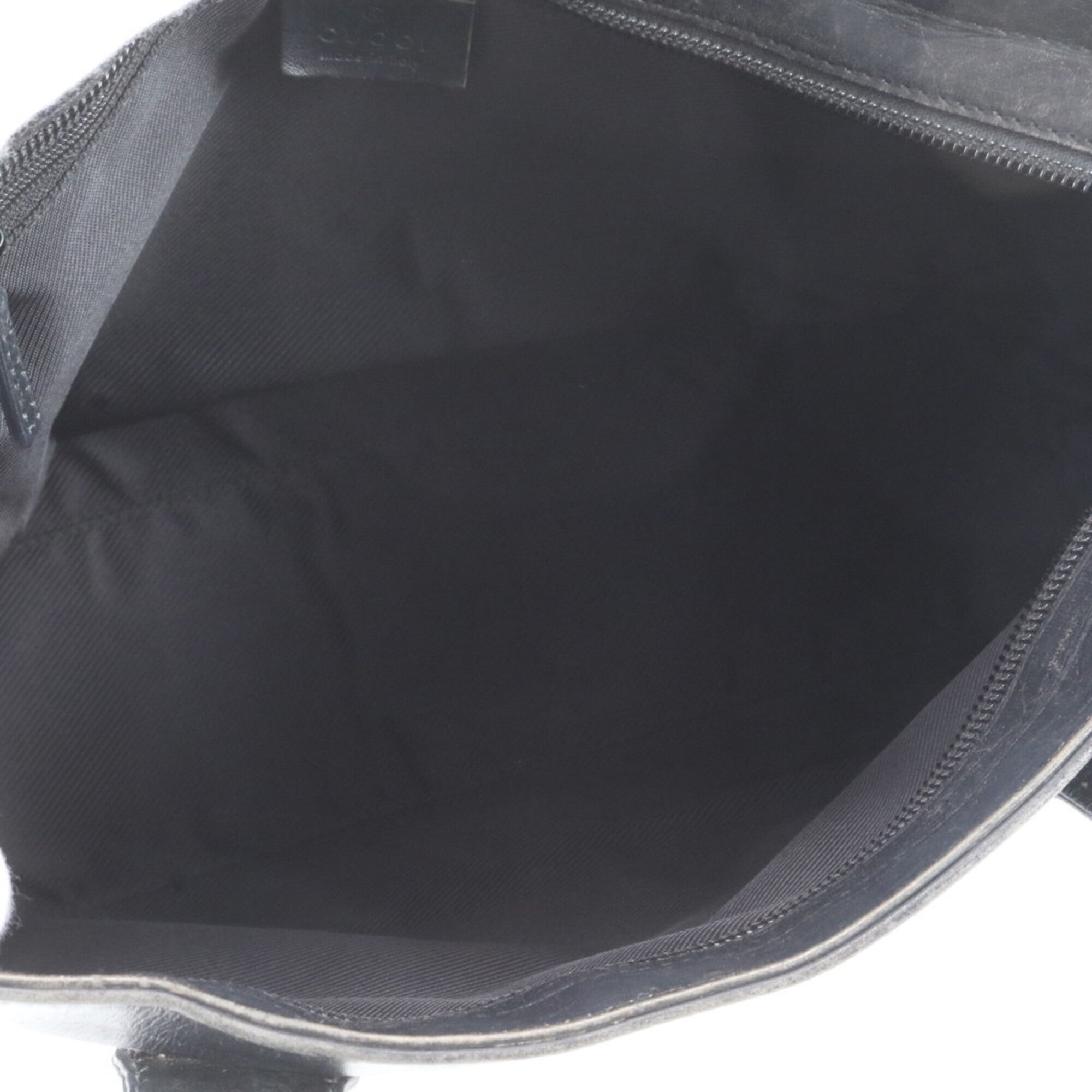 Gucci Gg Canvas Black Leather Gg Canvas Handbag (Pre-Owned)