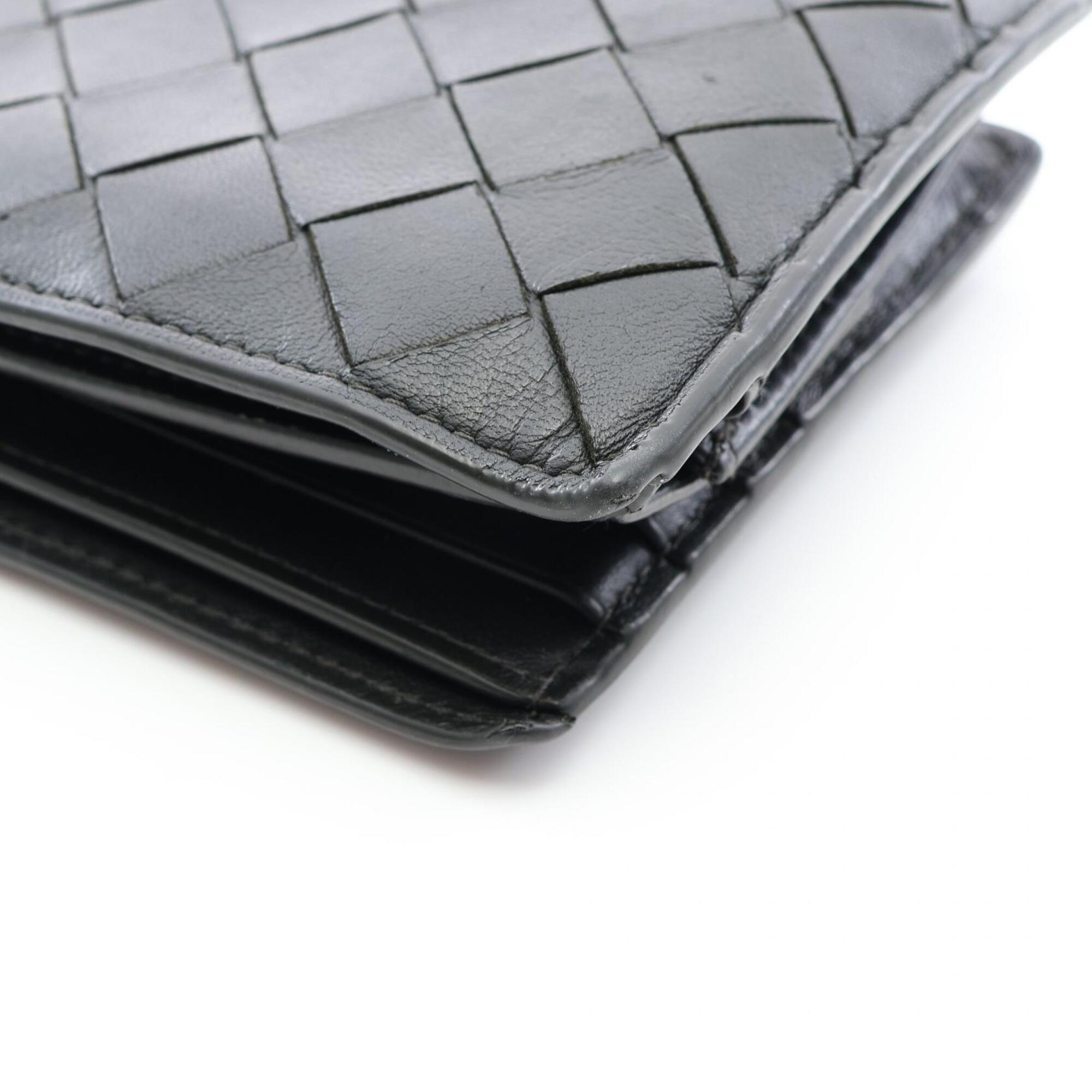 Bottega Veneta Intrecciato Black Leather Wallet (Bi-Fold) (Pre-Owned)