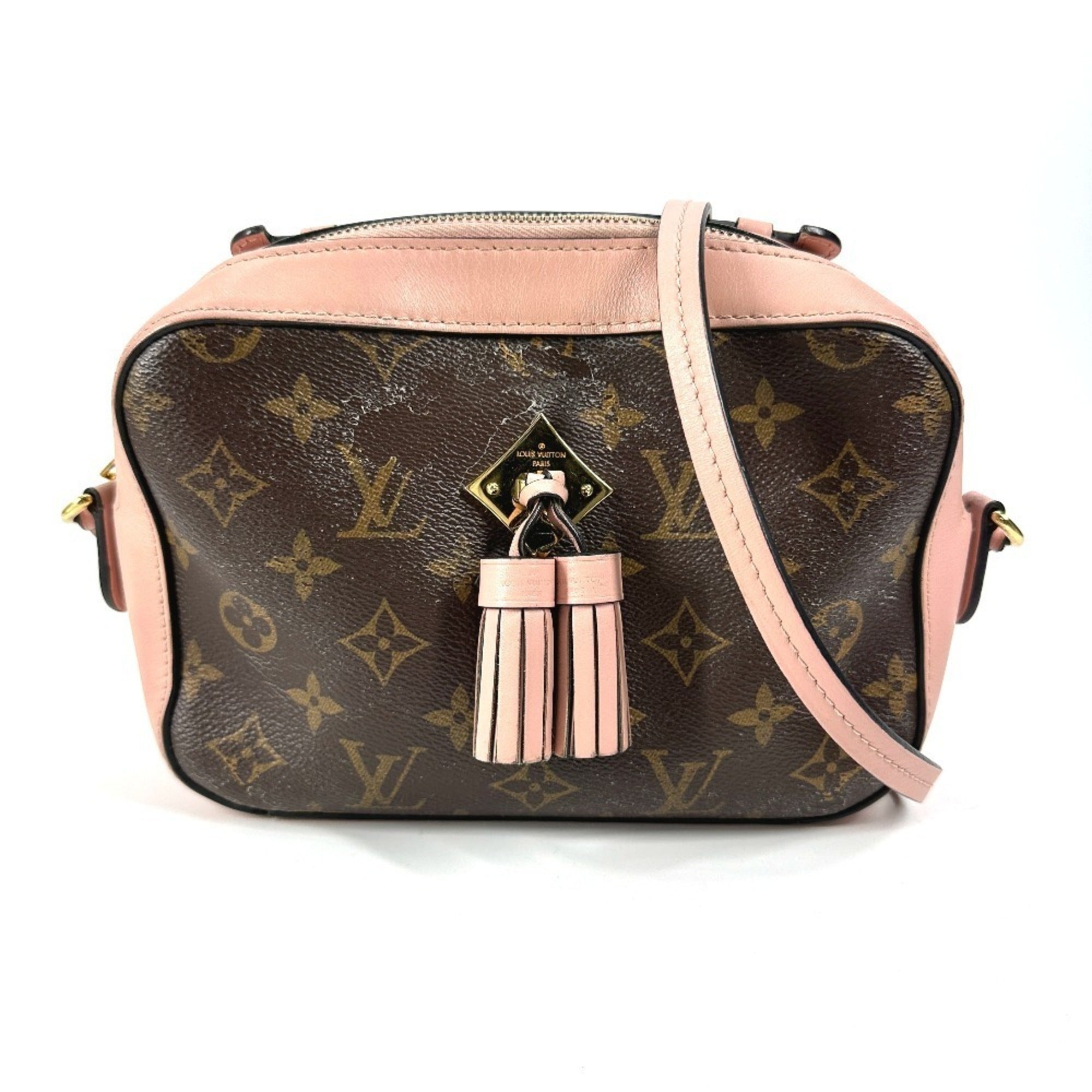 Louis Vuitton Brown Pink Rose Poudre Monogram Canvas Leather Handbag Pochette Shoulder Bag (Pre-Owned)