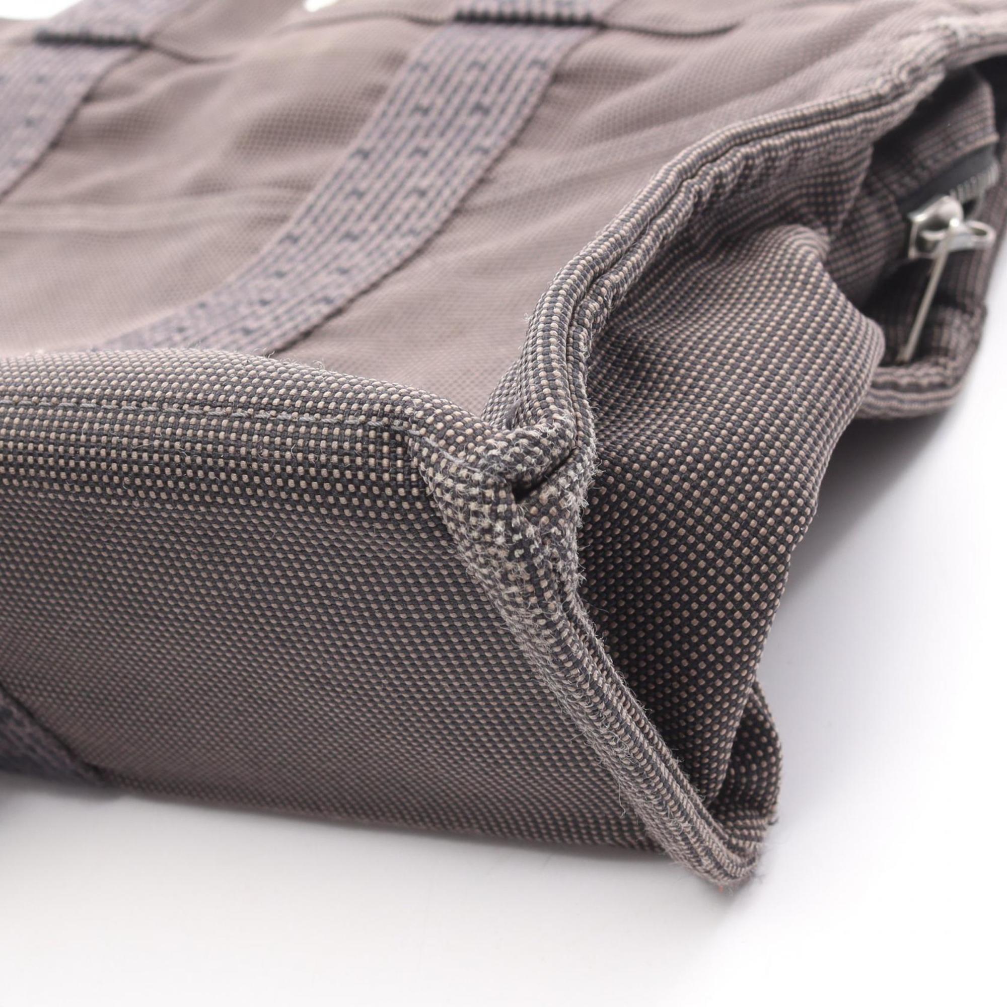 Hermes Gray Nylon Canvas Handbag Tote Bag (Pre-Owned)