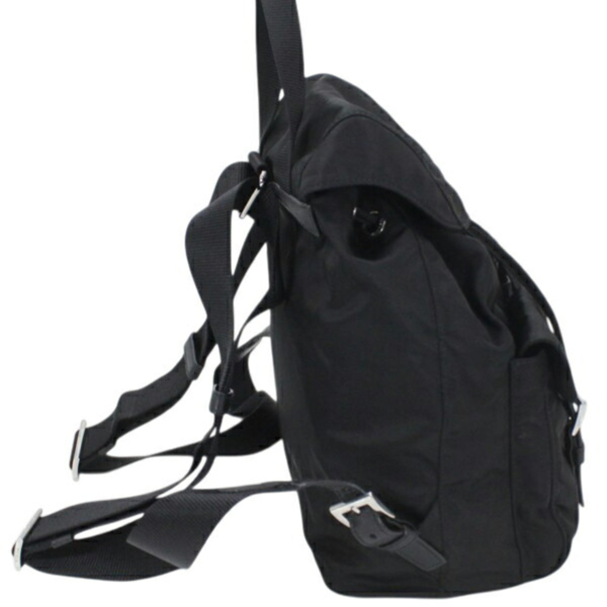 Prada Black Nero Nylon Leather Backpack (Pre-Owned)