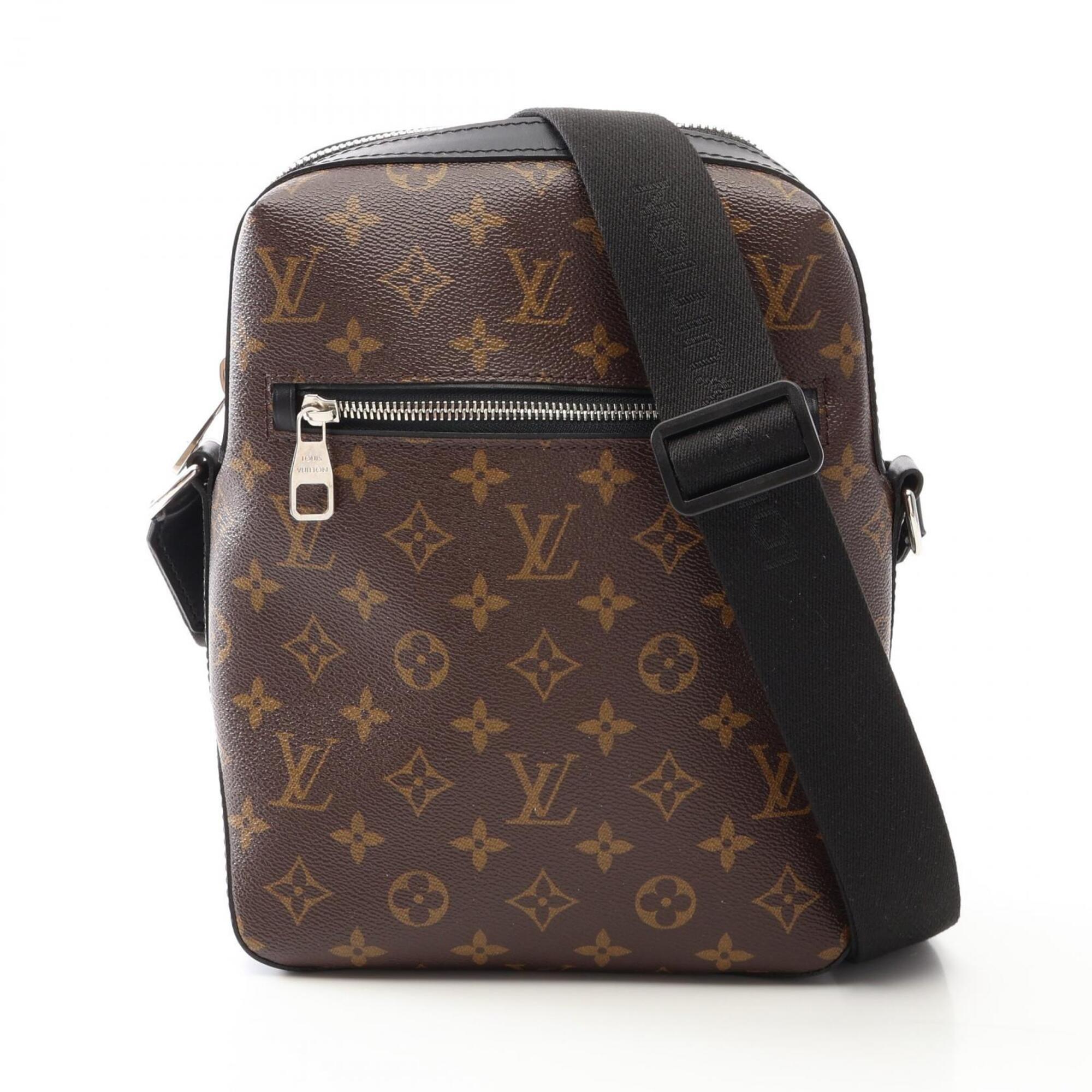 Louis Vuitton Black Brown Monogram Macassar Coated Canvas Leather Handbag Shoulder Bag (Pre-Owned)