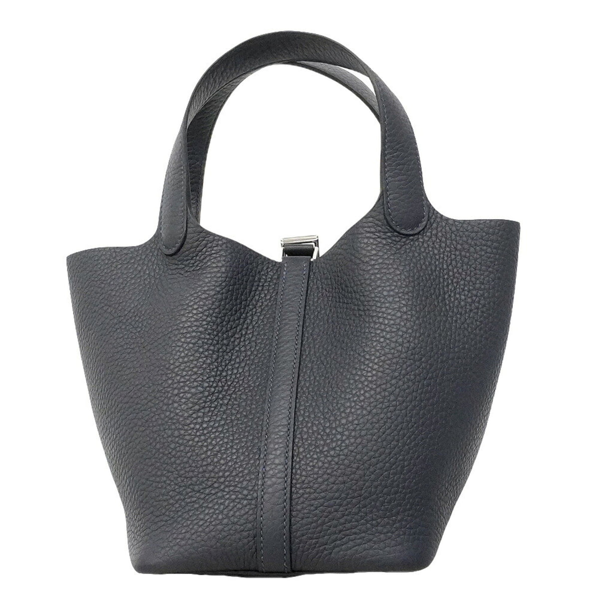 Hermes Navy Taurillon Clemence Leather Handbag (Pre-Owned)