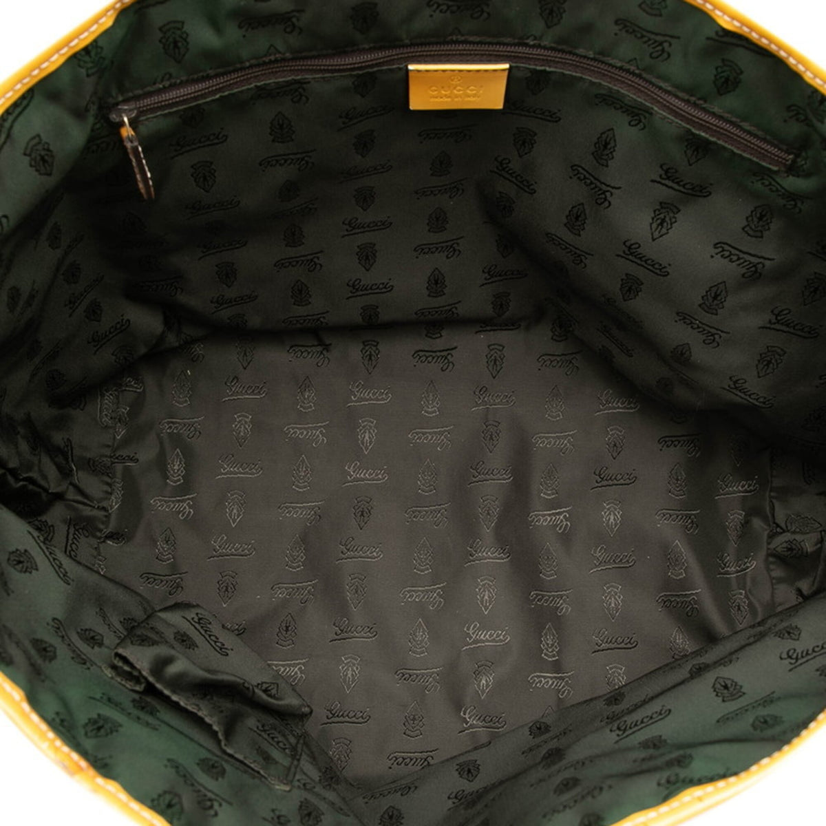 Gucci Beige Brown Canvas Leather Shoulder Bag Tote Bag (Pre-Owned)