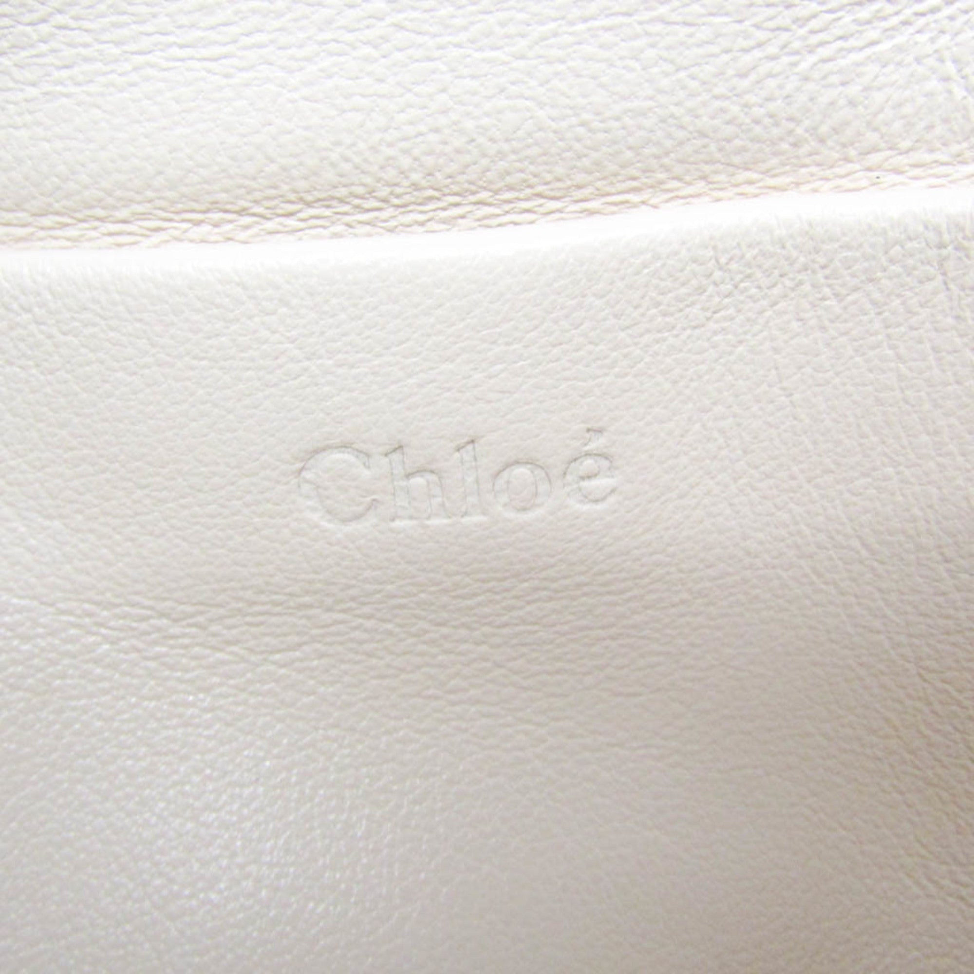 Chloe Elsie Chain Shoulder Bag Leather Beige Leather Shoulder Bag Bag (Pre-Owned)