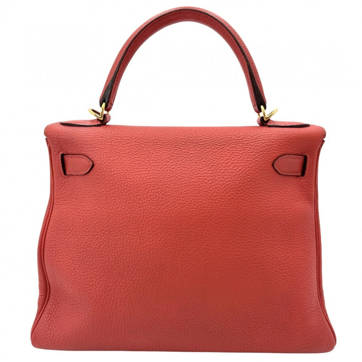 Hermes Orange Red Taurillon Clemence Leather Handbag Shoulder Bag (Pre-Owned)