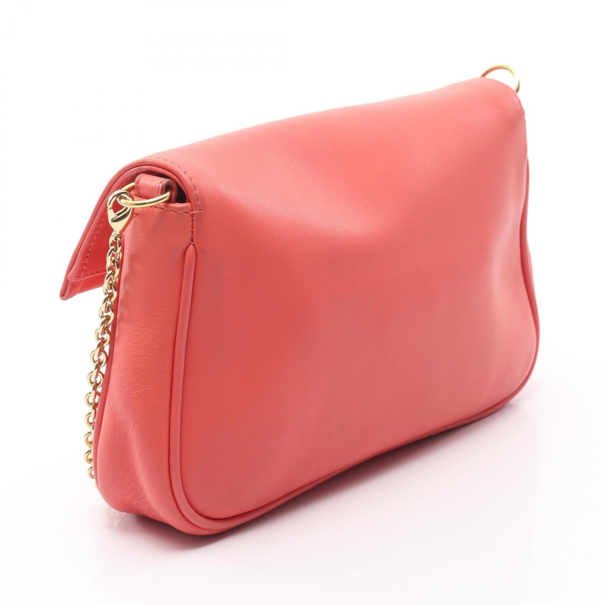 Fendi Pink Leather Handbag Shoulder Bag (Pre-Owned)
