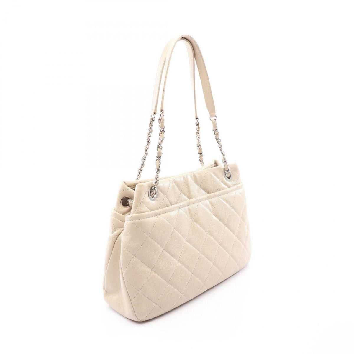 Chanel Ivory Grained Calfskin Handbag Tote Bag (Pre-Owned)