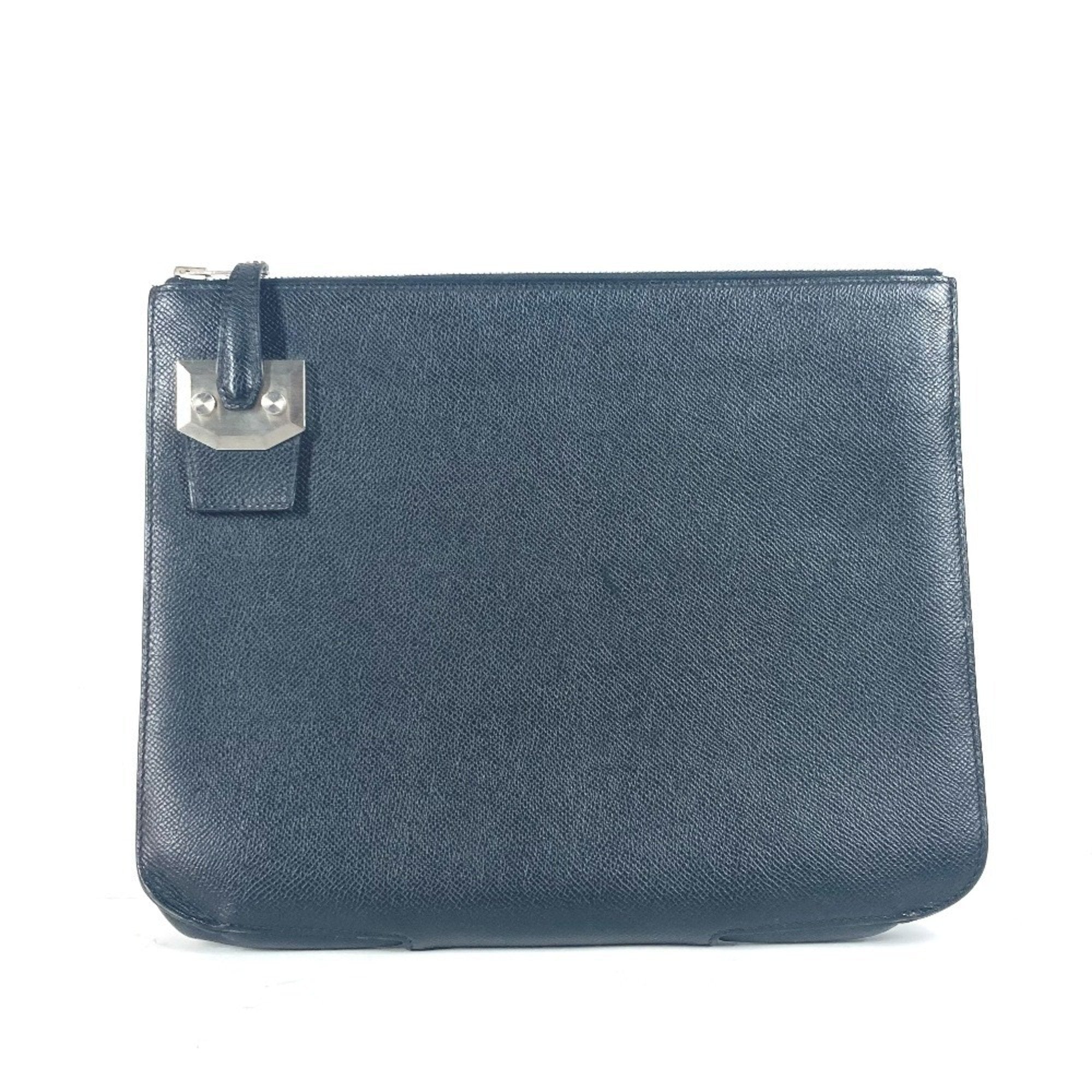 Hermes Black Epsom Leather Clutch Bag Pouch (Pre-Owned)