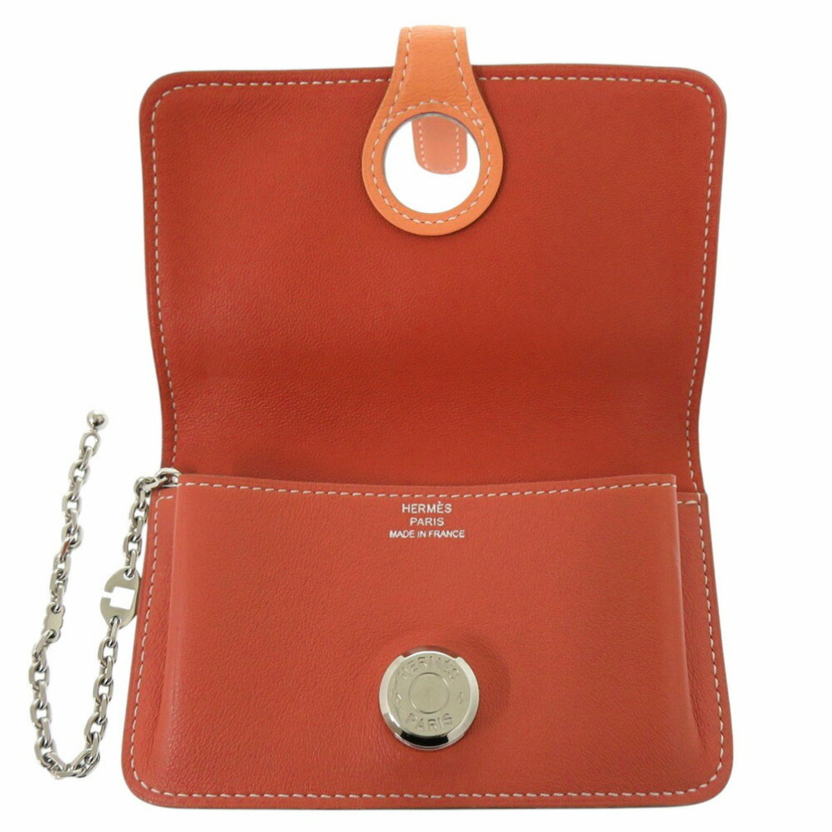 Hermes Crevette Sanguine Swift Leather Coin Purse/Coin Case (Pre-Owned)