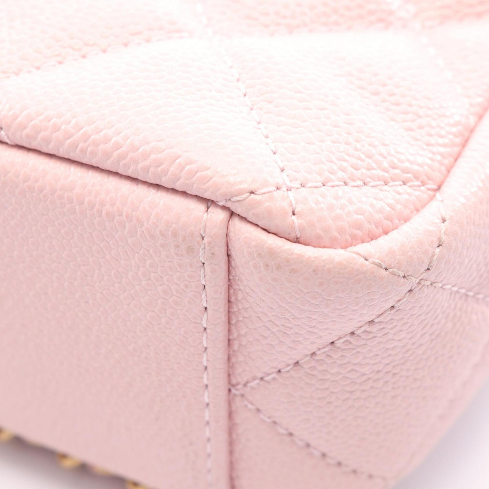 Chanel Pink Grained Calfskin Handbag Shoulder Bag (Pre-Owned)