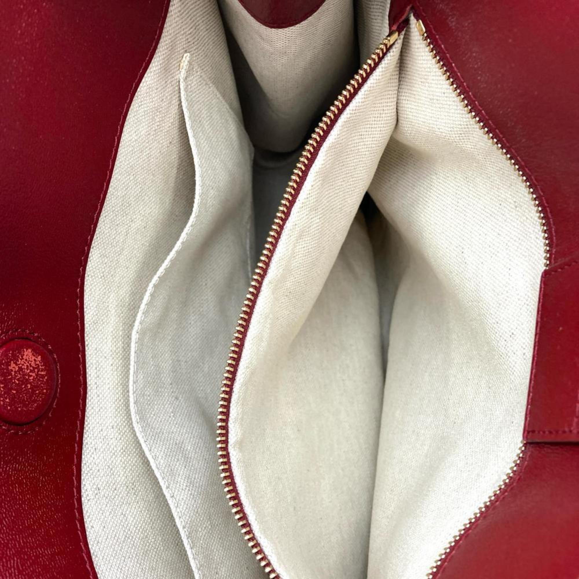 Gucci Beige Gg Canvas Leather Tote Bag (Pre-Owned)